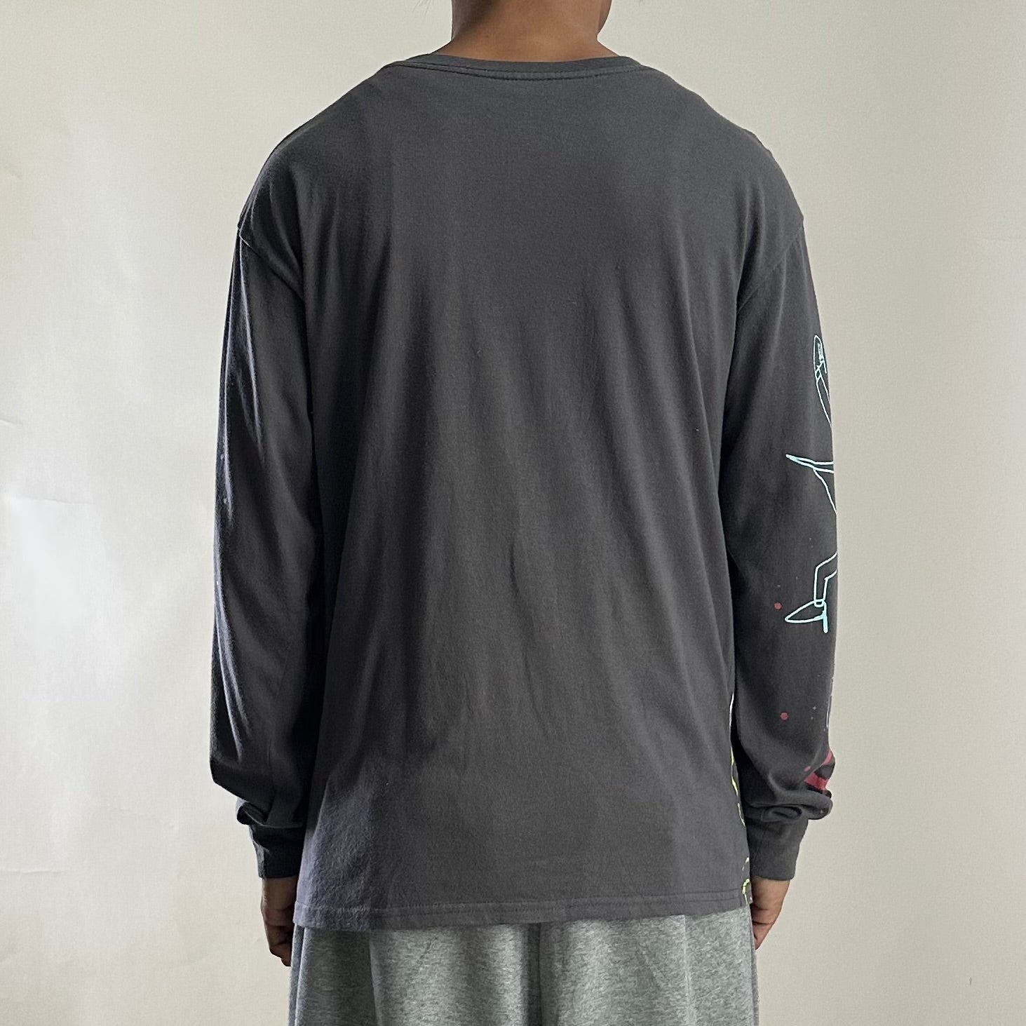 Rick and Morty Airbrush Longsleeve Graphic Shirt in Dark Gray (Size Medium)