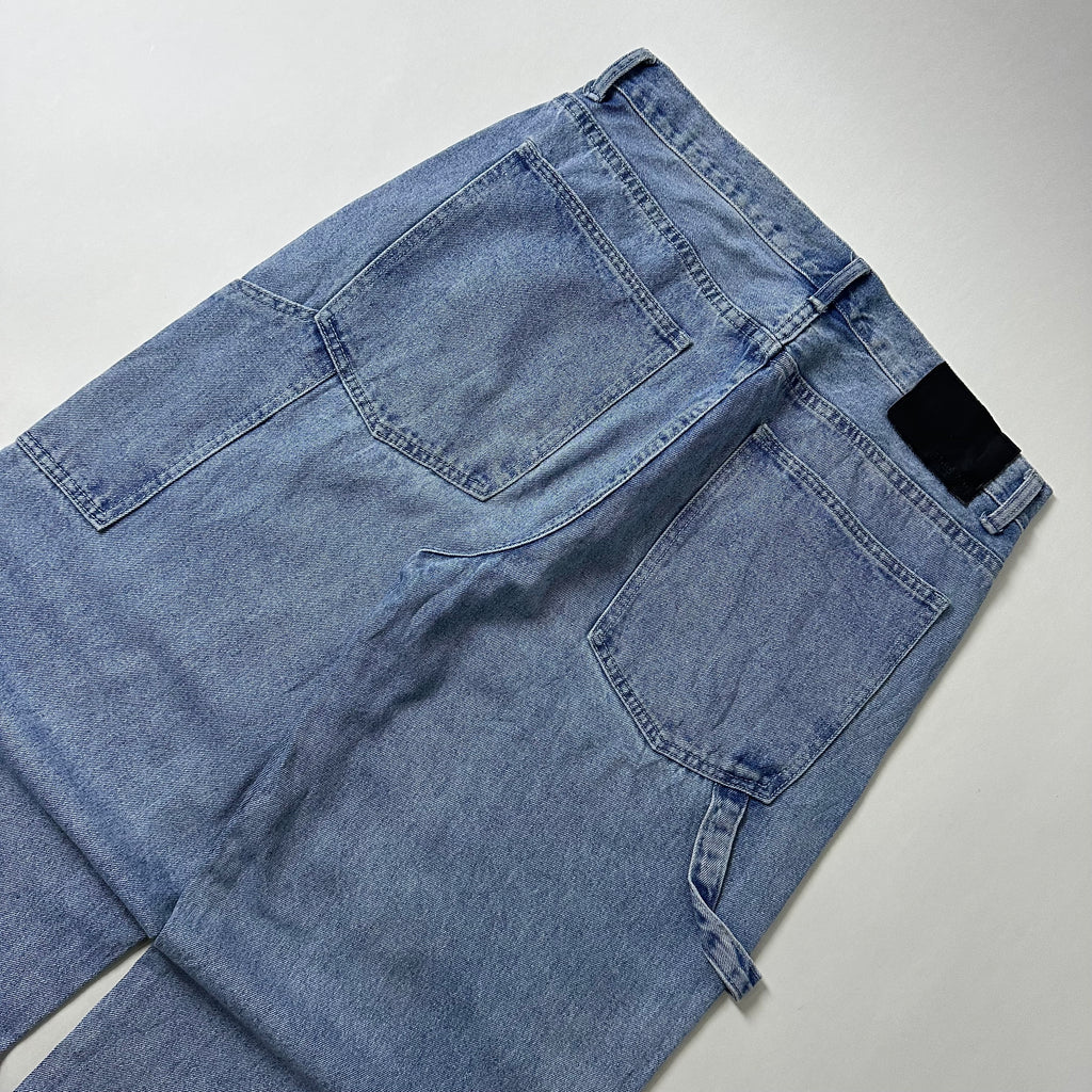 Random Baggy Denim Carpenter Pants in Light Wash (Size 34)