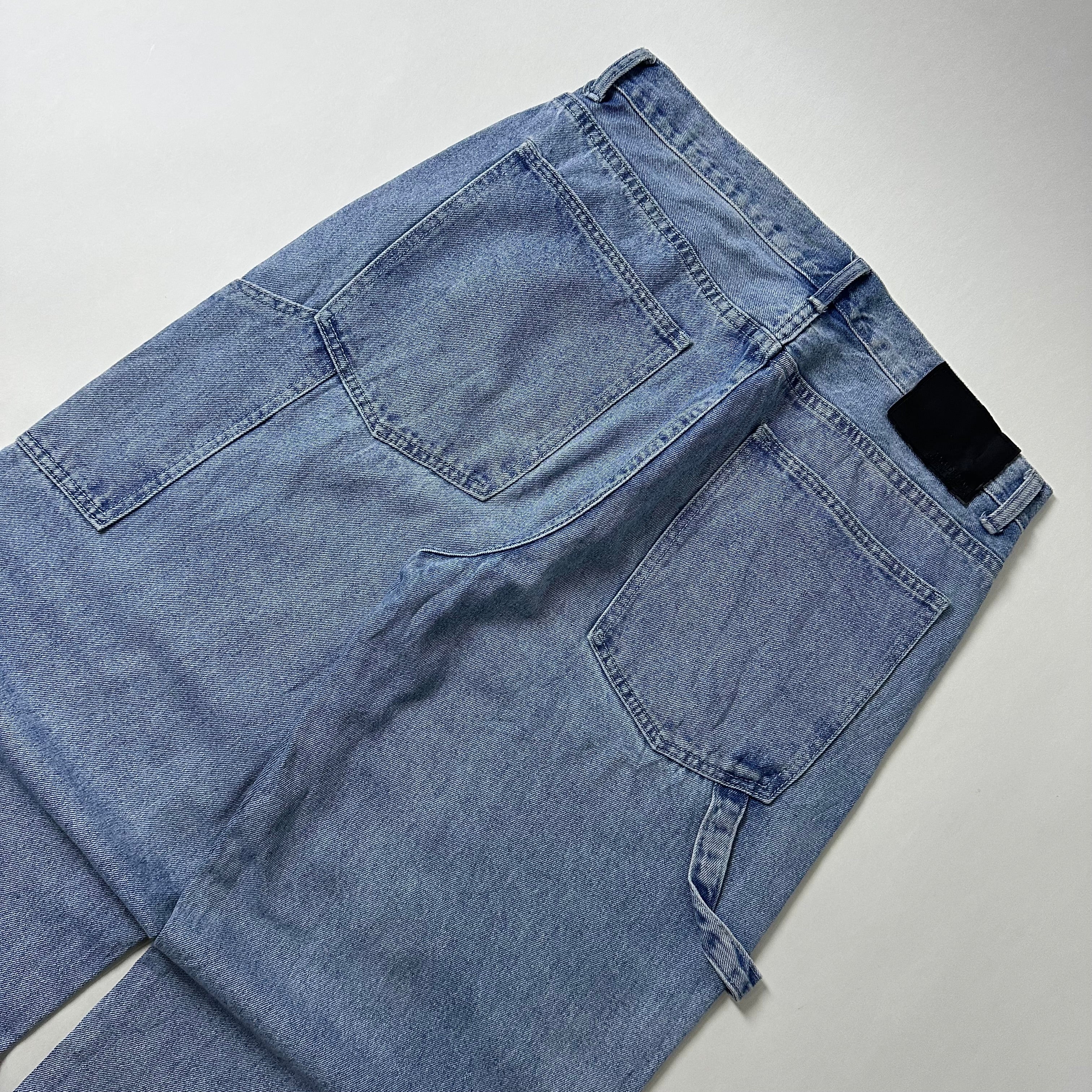 Random Baggy Denim Carpenter Pants in Light Wash (Size 34)