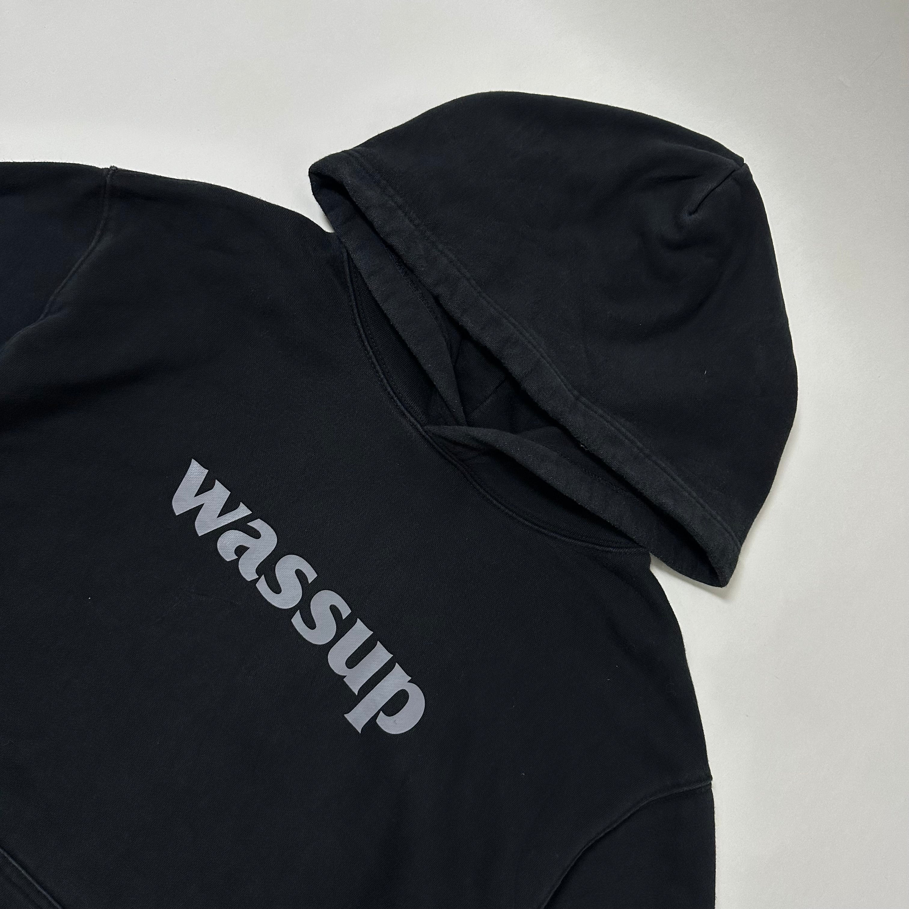 Wassup Heavy Cotton Hoodie Jacket Black Medium (Fits Large)