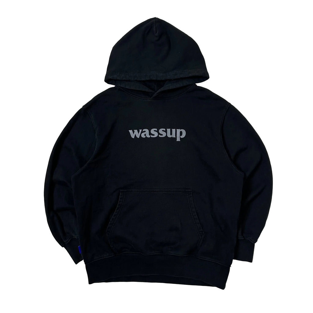 Wassup Heavy Cotton Hoodie Jacket Black Medium (Fits Large)