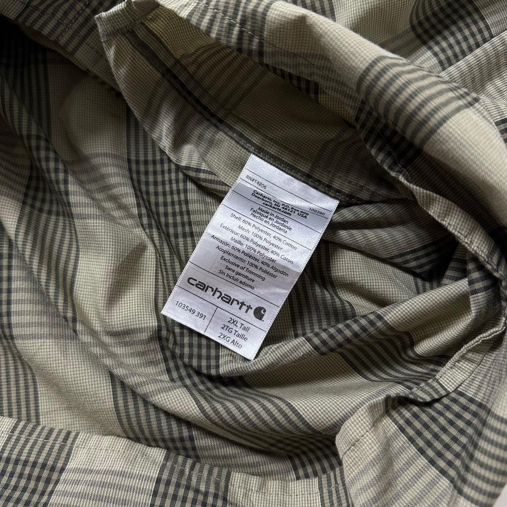 Carhartt Force Plaid Button-up Short Sleeve Shirt (Size 2XL)