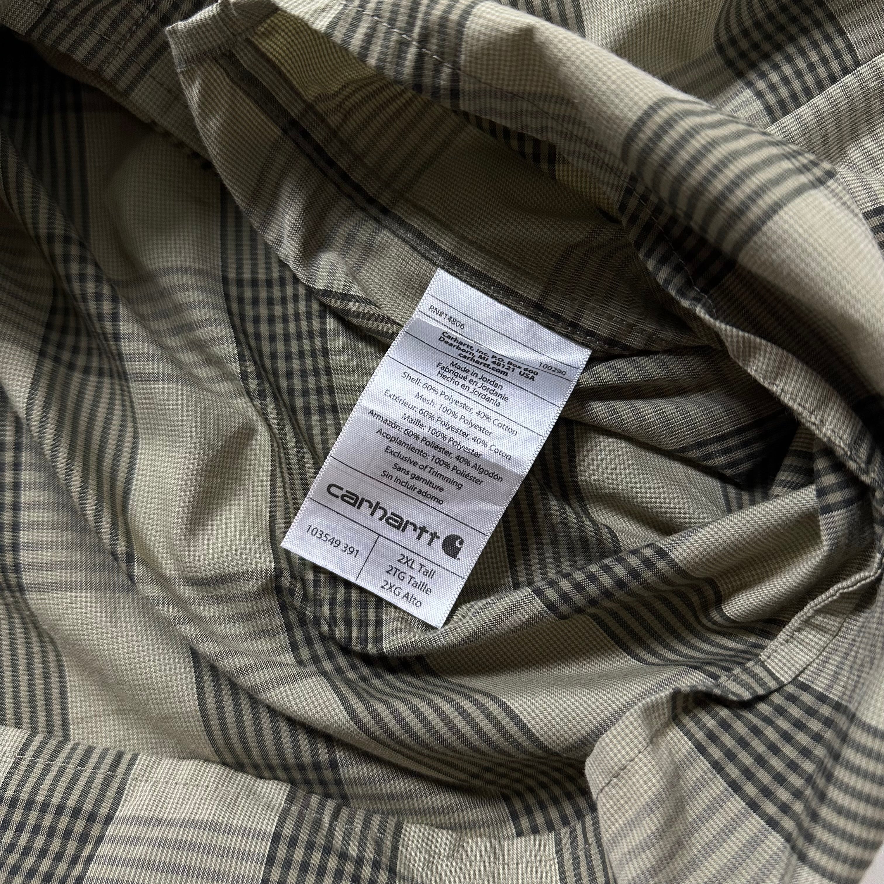 Carhartt Force Plaid Button-up Short Sleeve Shirt (Size 2XL)