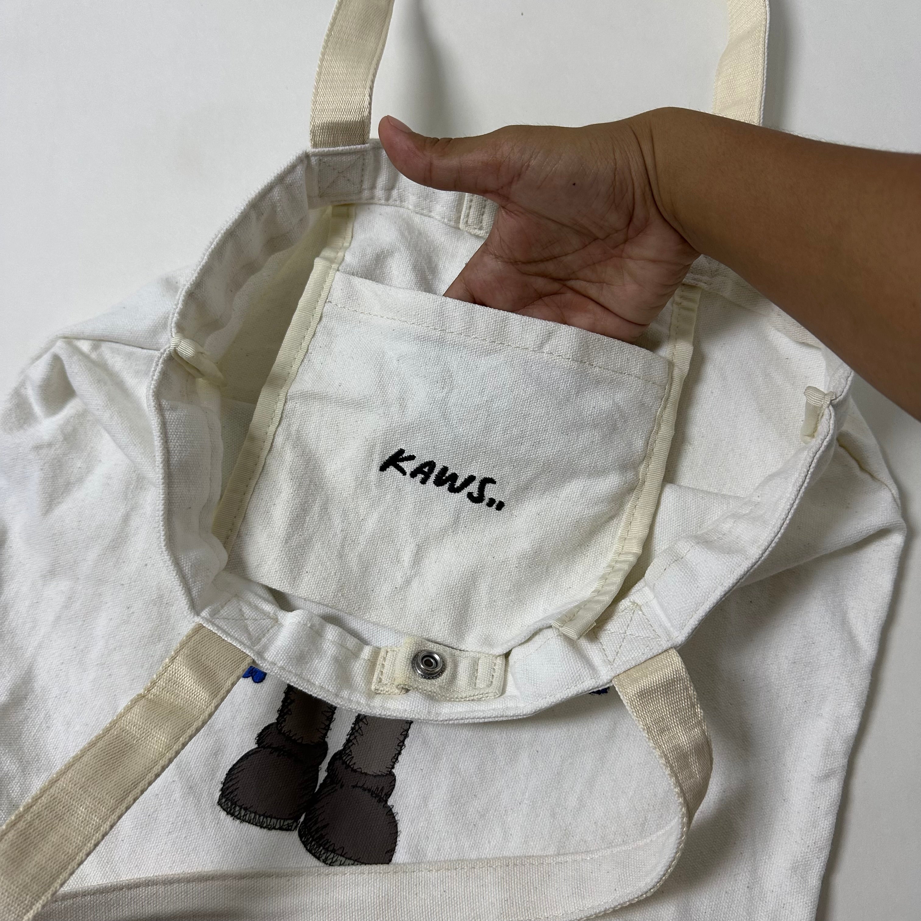 KAWS x Uniqlo Gone Tote Bag in White