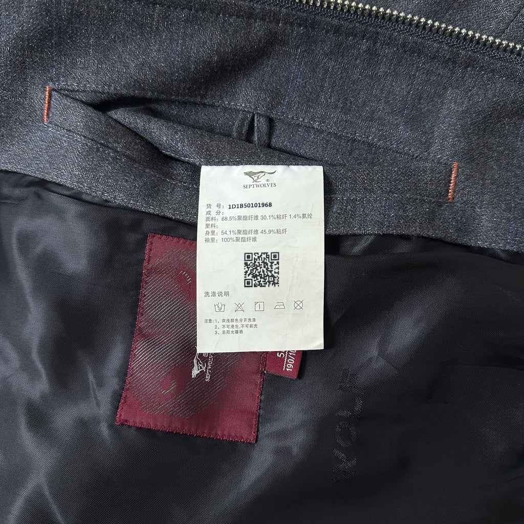 Septwolves Harrington Jacket in Plain Pattern Charcoal Gray (Size Large)