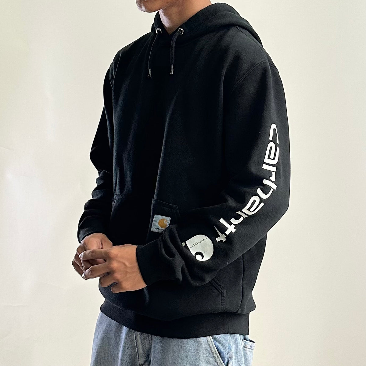 Carhartt Script Hoodie Jacket in Black (Size Small)