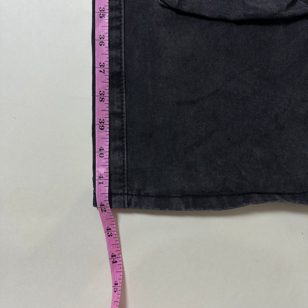 11KN BRAND Unisex Multi-Pockets Baggy Pants in Washed Black (Size 28)