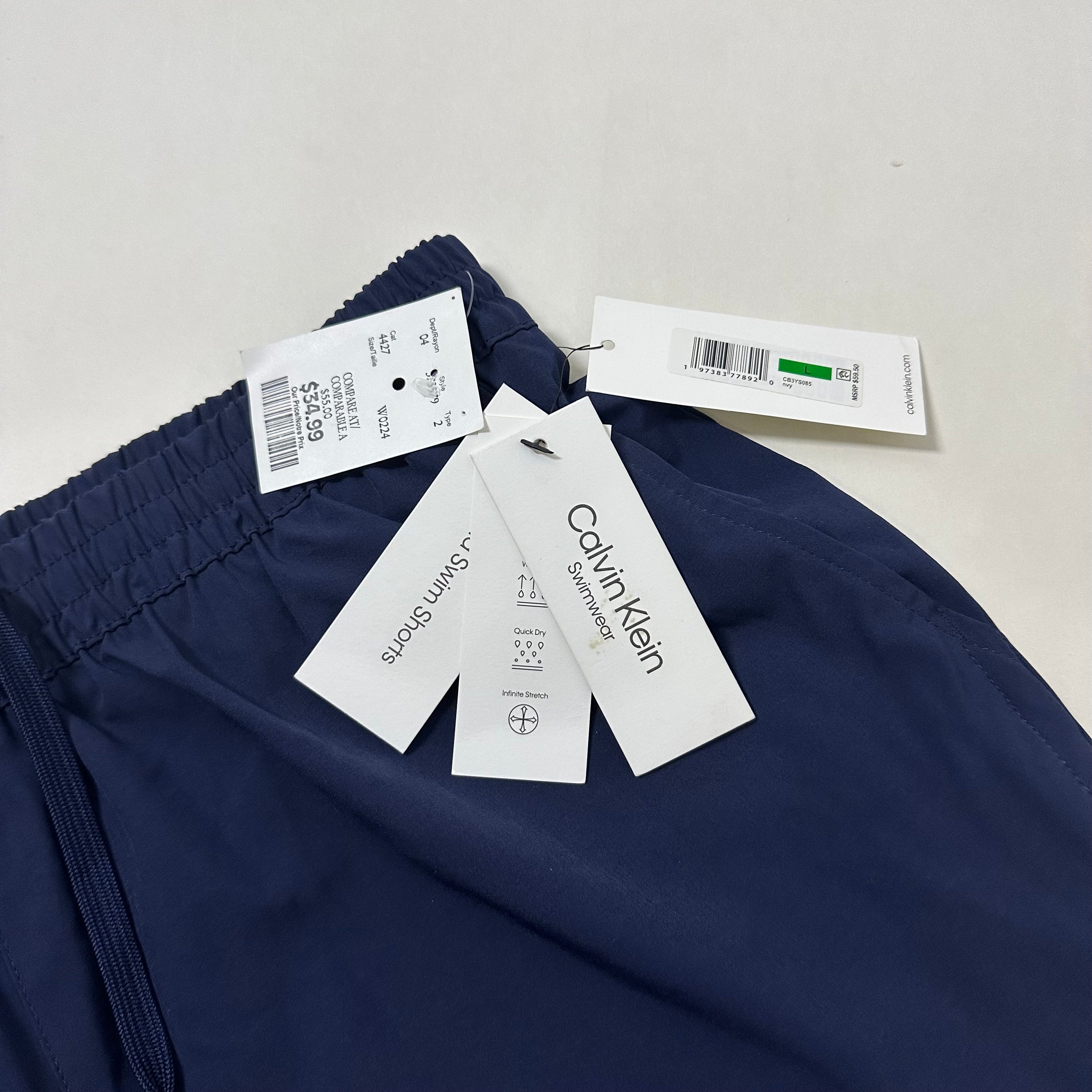 BRAND NEW Calvin Klein Hybrid Swim Shorts Navy Blue Size Large (32-38)
