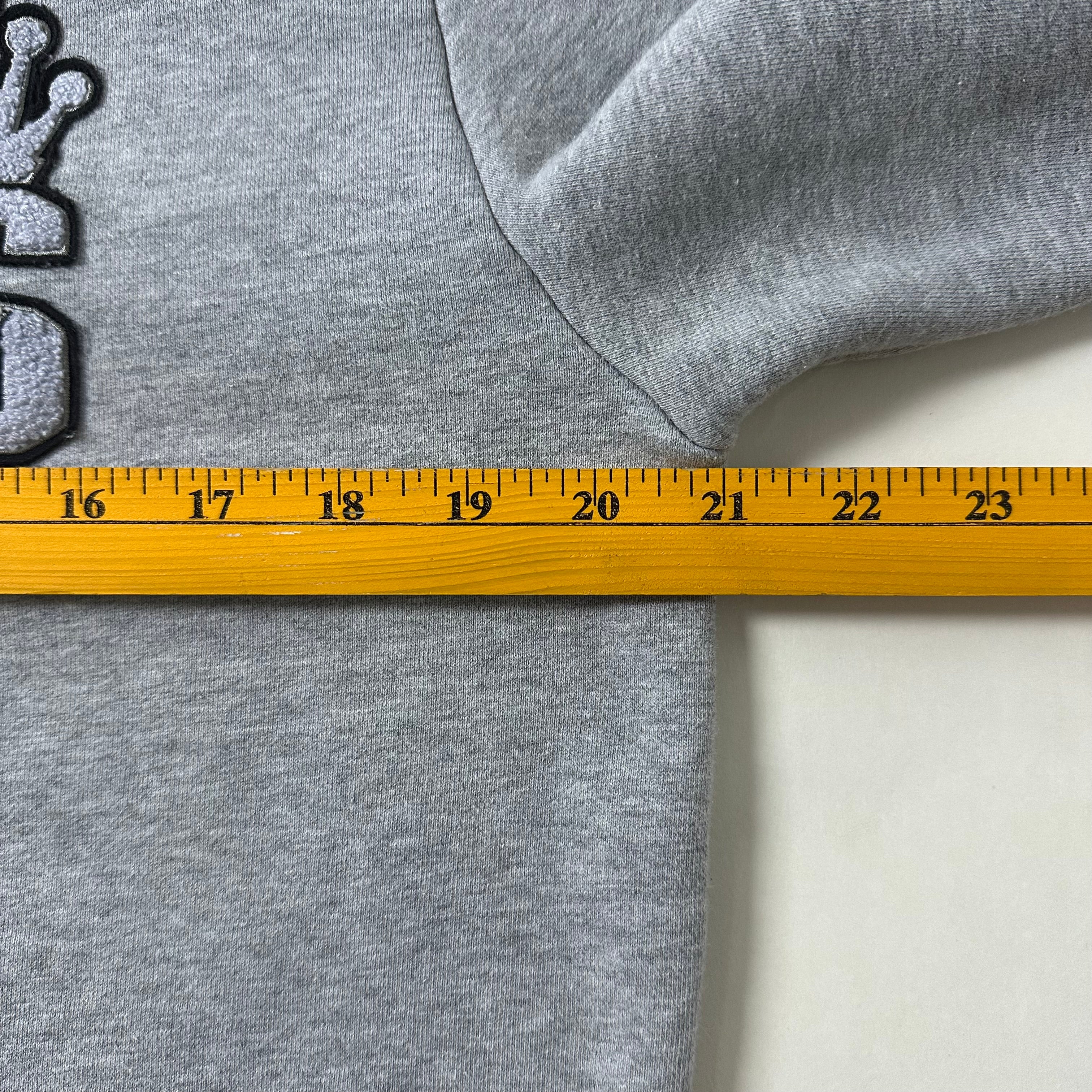 Stussy Cardigan Sweater Felt Patch Crown-topped “S” Logo in Gray (Size Medium)
