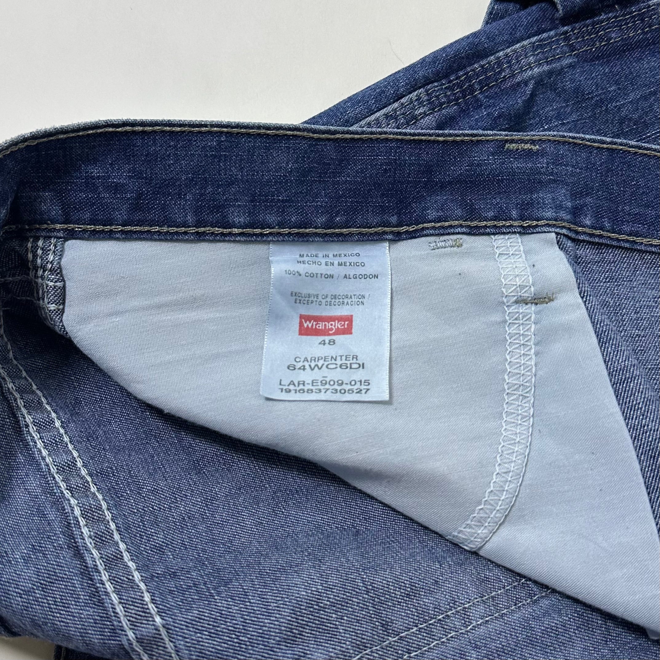 Wrangler Denim Carpenter Jorts Size 48