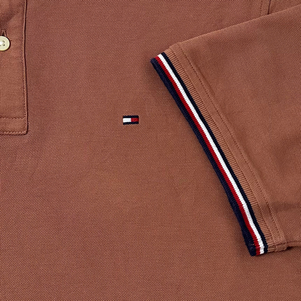 Tommy Hilfiger Regular Fit Polo Shirt Dark Russet Size Large