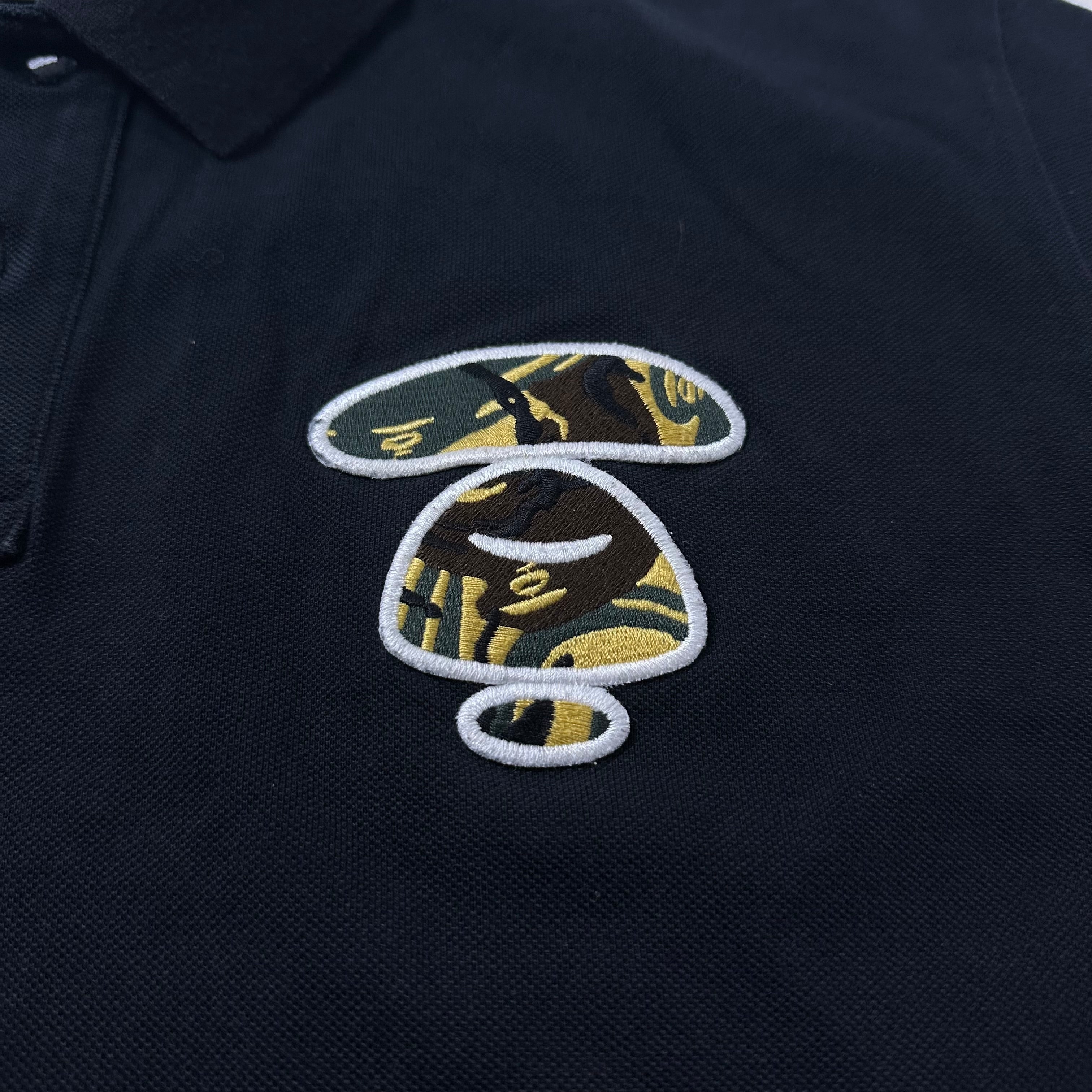 AAPE By A Bathing Ape Embroidered Logo Polo Shirt Black XL