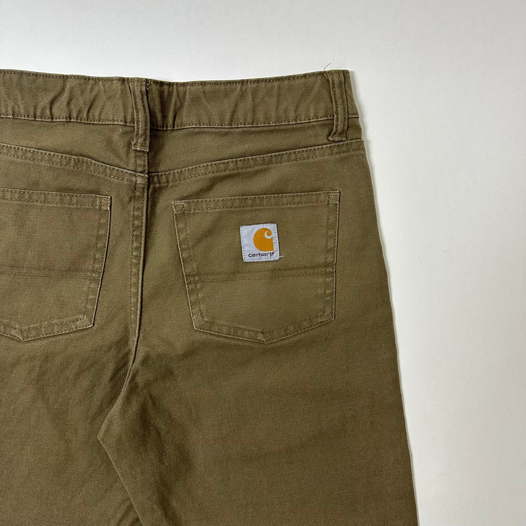 Carhartt Relaxed Fit Pants for Women in Dark Khaki (Size 29)