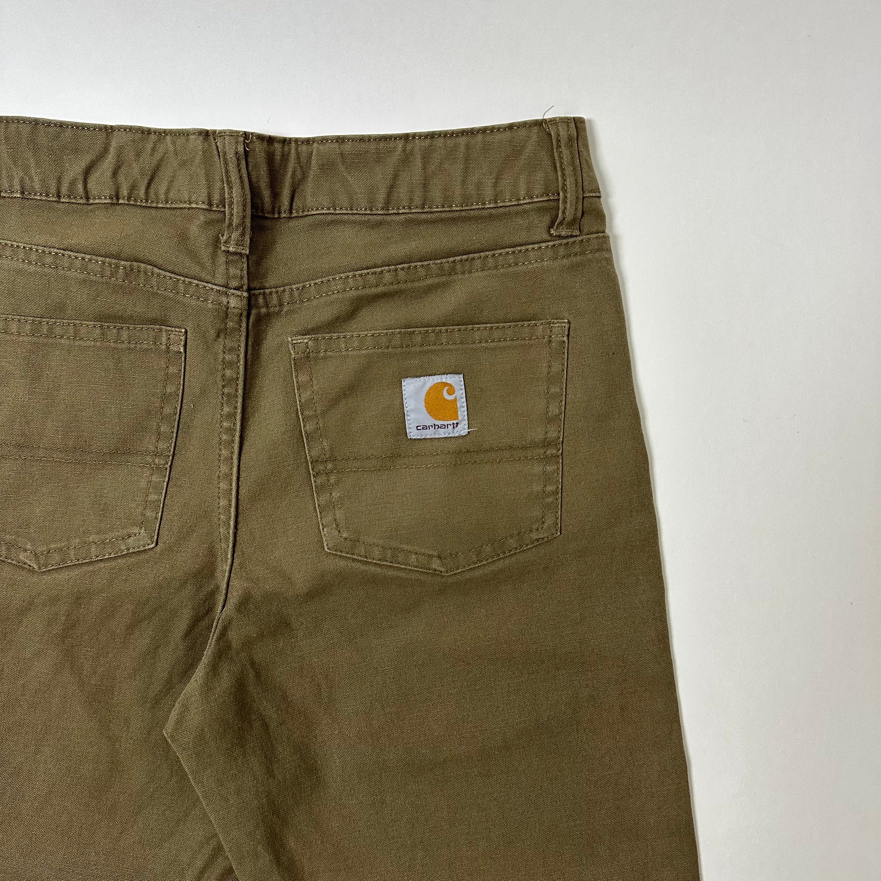 Carhartt Relaxed Fit Pants for Women in Dark Khaki (Size 29)