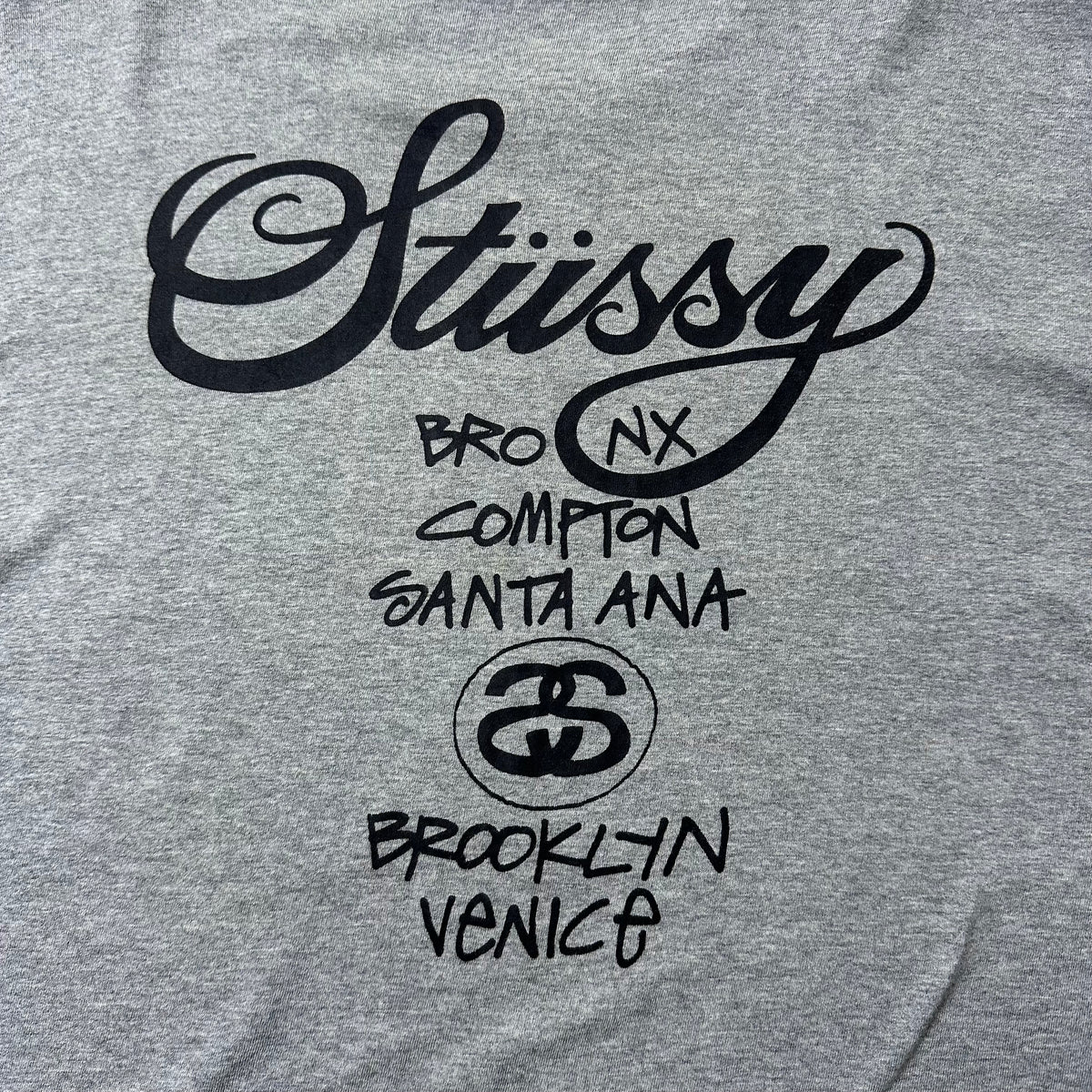 Stussy World Tour T-shirt in Gray (Size Large) Boxy Fit