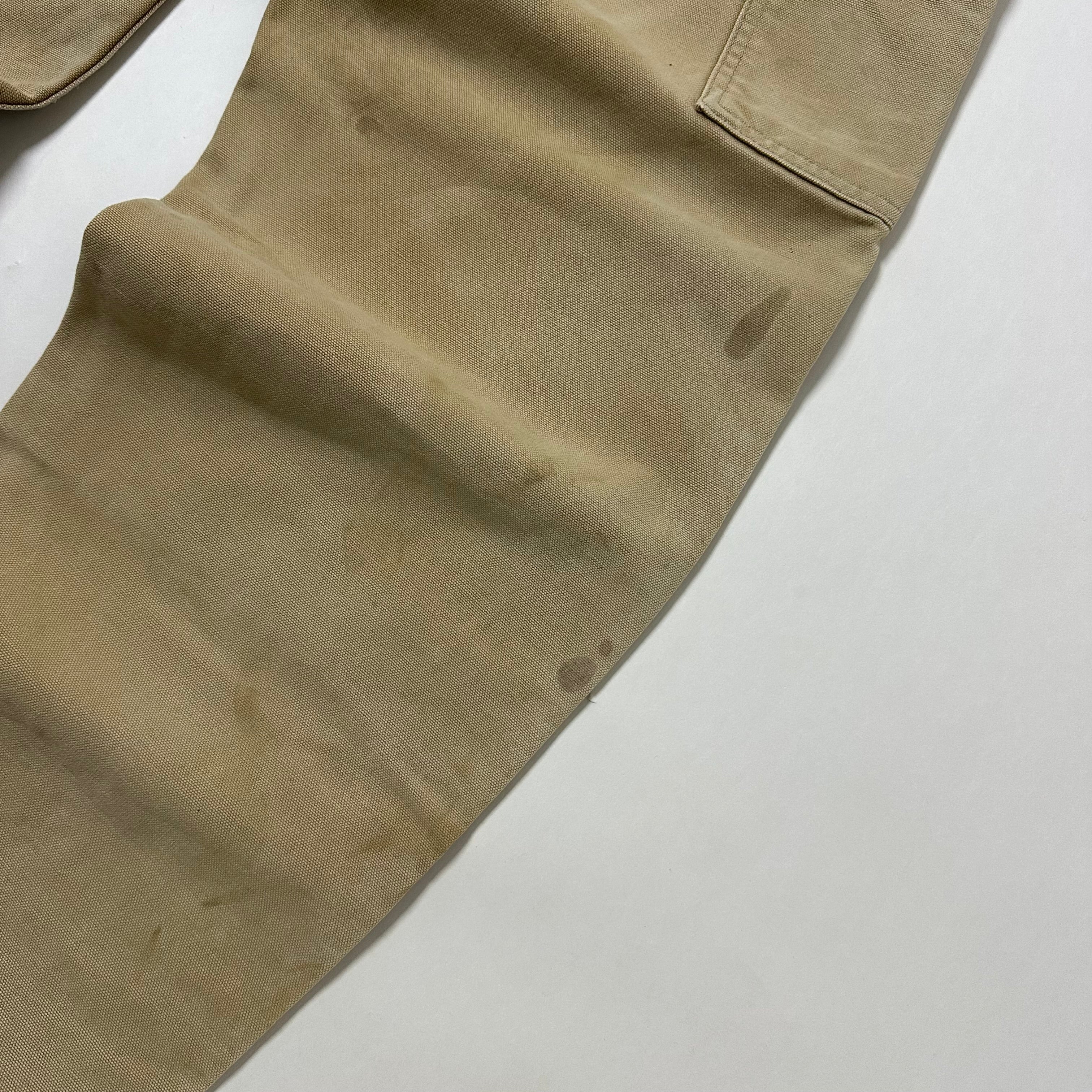 Vintage Carhartt Double-Knee Big Patch Carpenter Pants Faded Brown Size 32-33