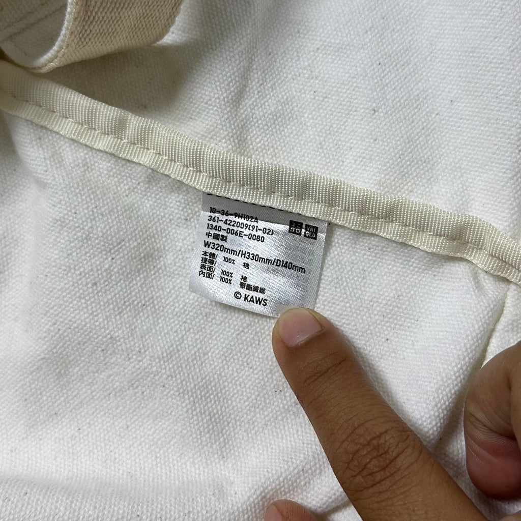 KAWS x Uniqlo Gone Tote Bag in White