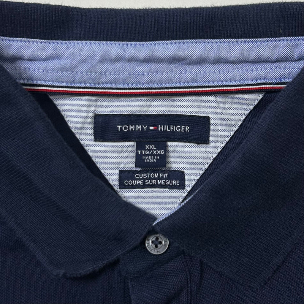 Tommy Hilfiger Polo T-shirt Custom Fit in Navy Blue (Size 2XL)