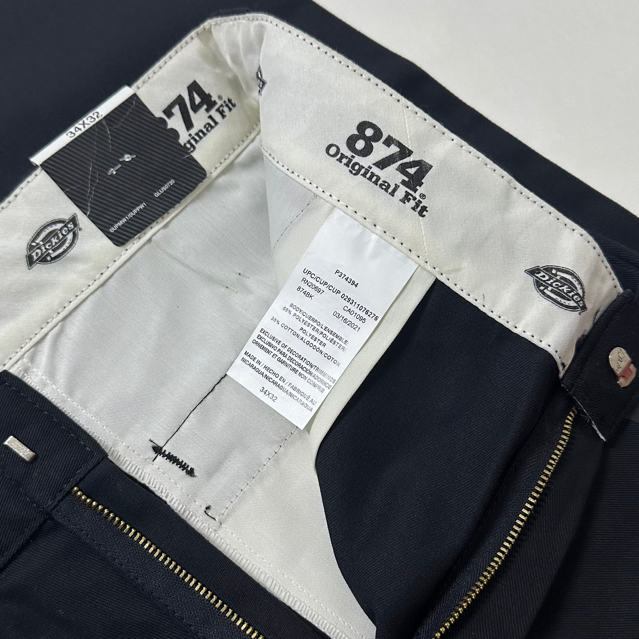 Brand New Dickies 874 Original Fit Pants Black Size 34