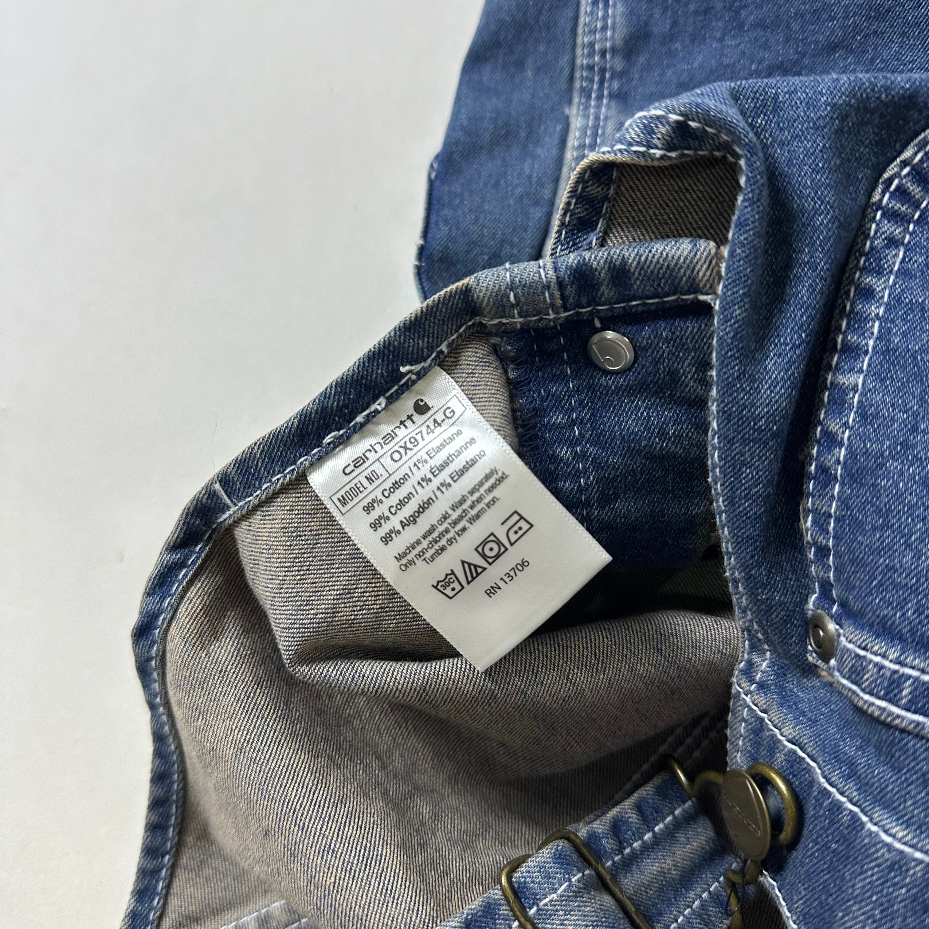 Carhartt Kids Denim Short Bib Overalls (Size 7) New with tags