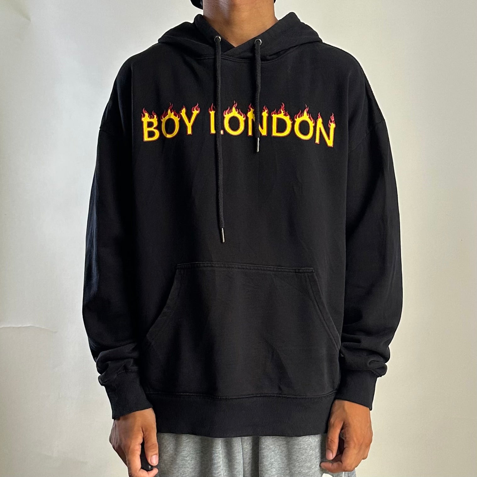 Boy London “Flames” Hoodie Jacket in Black (Size Large) OFF only
