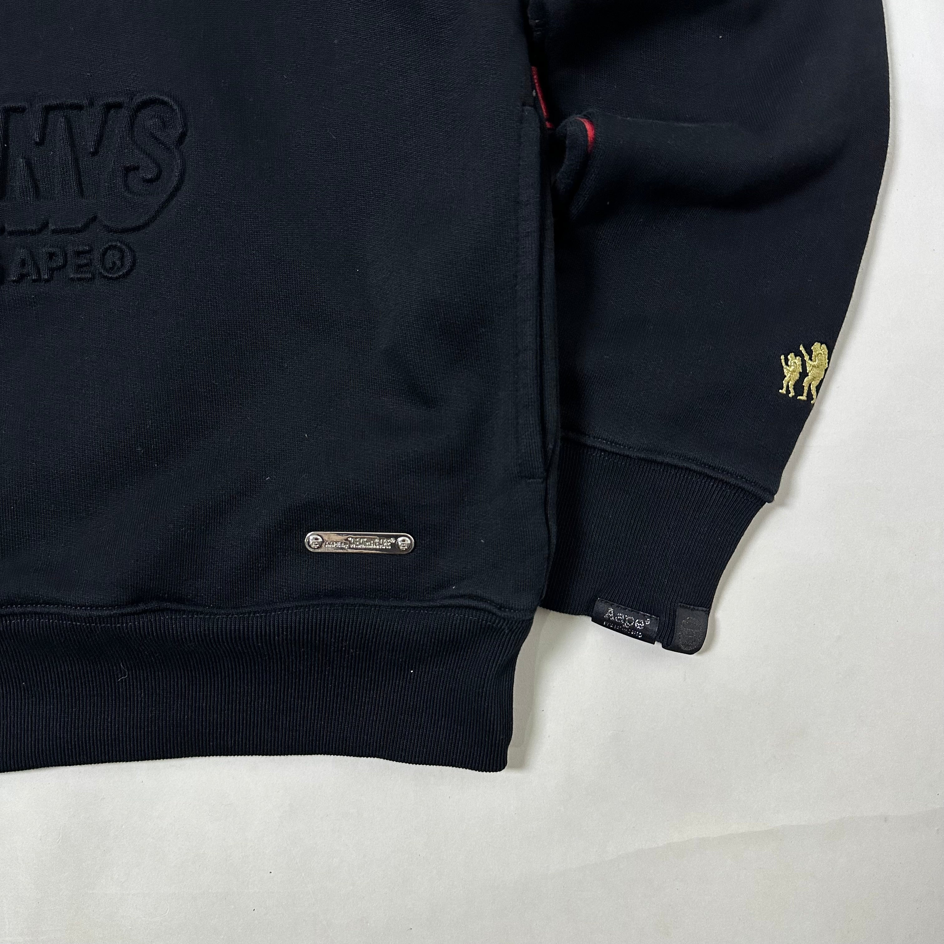 AAPE Embossed Logo Hoodie Jacket in Black (Size Medium)
