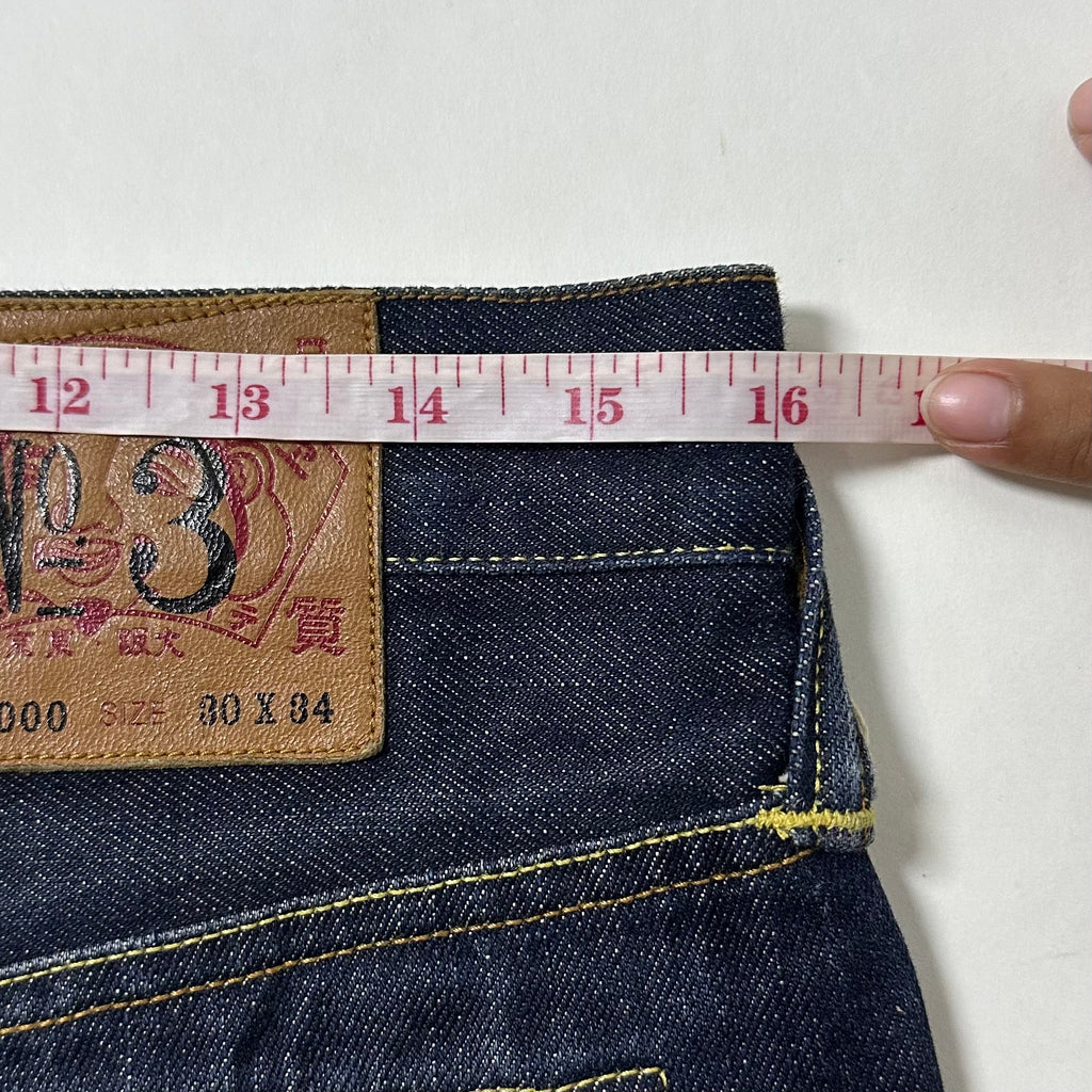 Evisu Big Daicock Mechanical Motif Selvedge Denim Size 30-32