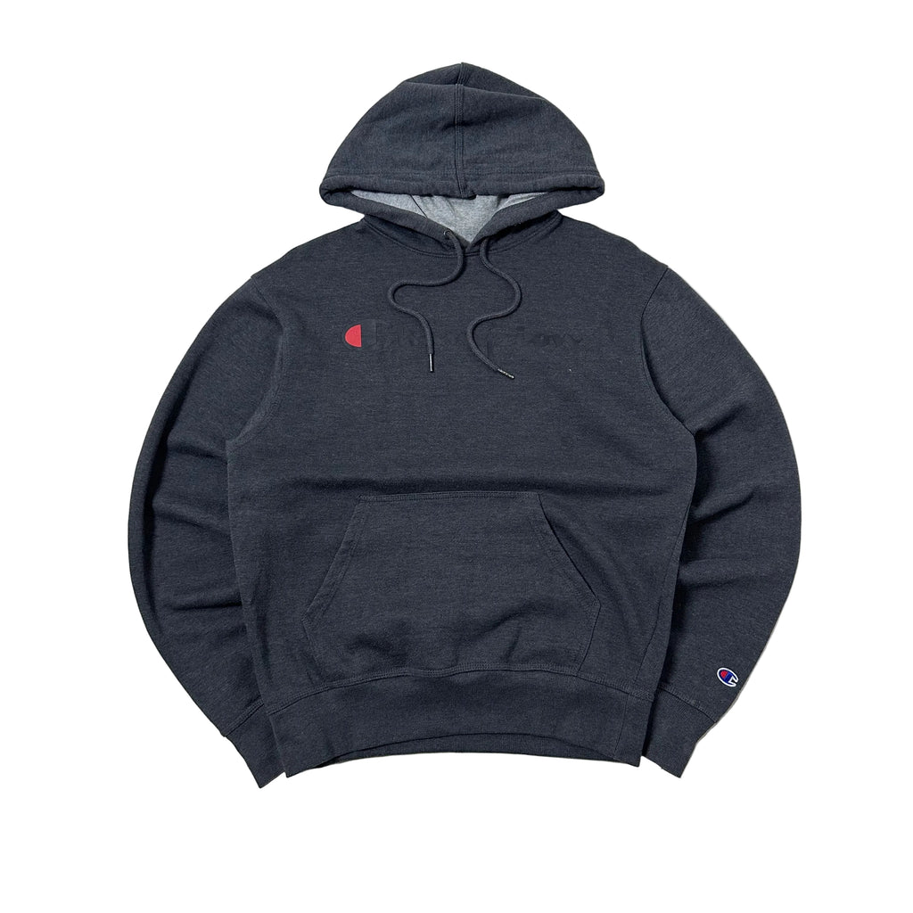 Champion Script Logo Hoodie Jacket Gray Size Small (Fits Large)