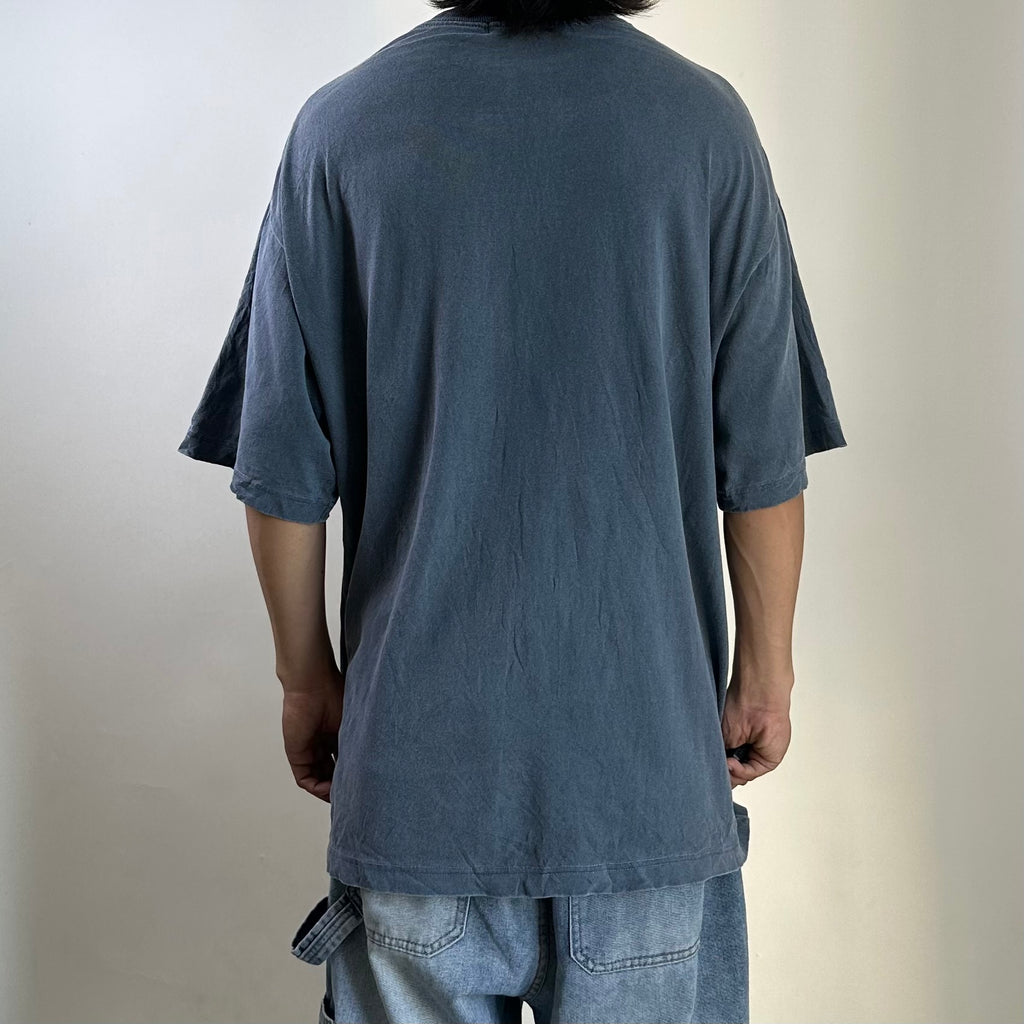 NAUTICA JAPAN Hasegawa Pigment Dyed Arch Logo T-shirt with Multiple Pin holes Size Medium Oversized