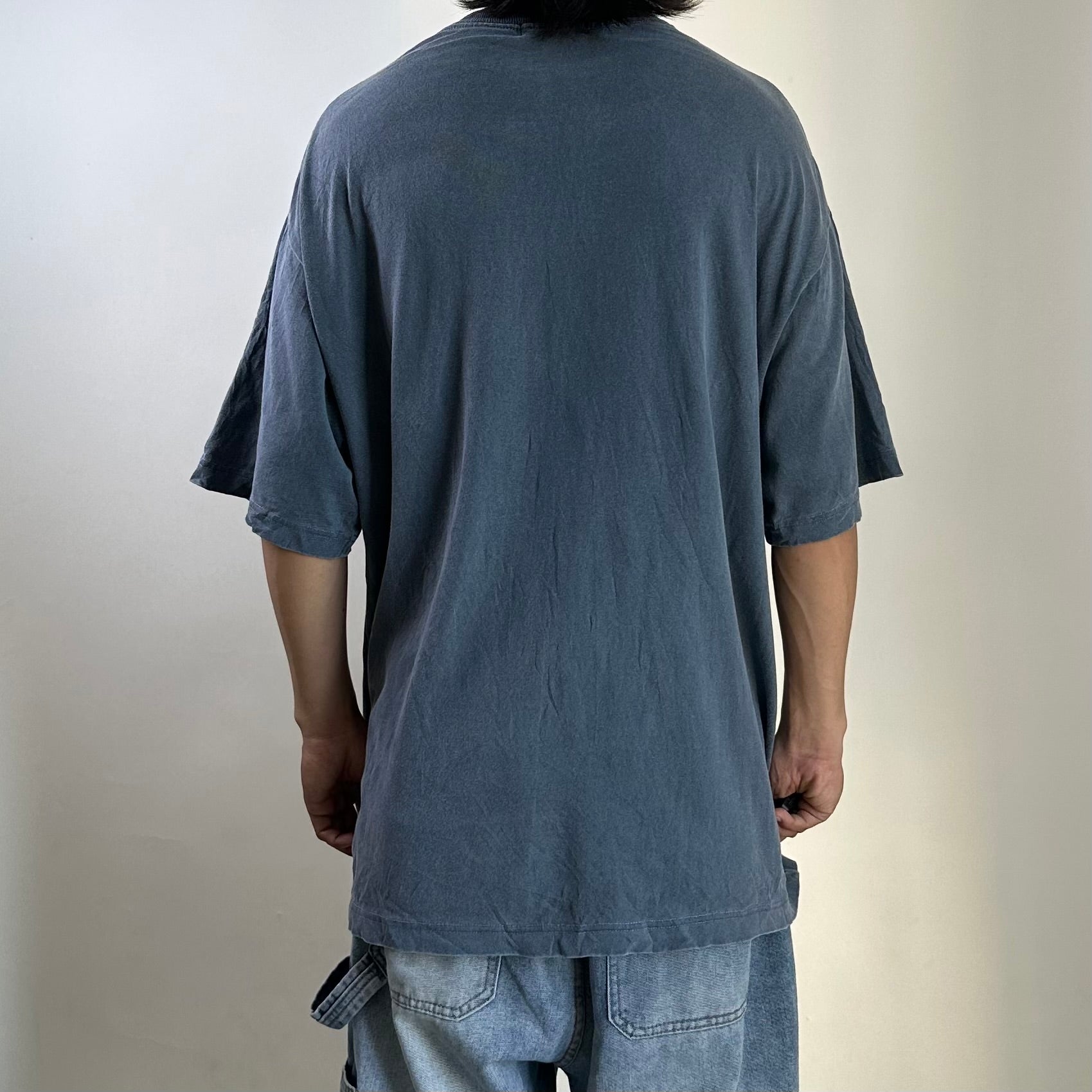 NAUTICA JAPAN Hasegawa Pigment Dyed Arch Logo T-shirt with Multiple Pin holes Size Medium Oversized