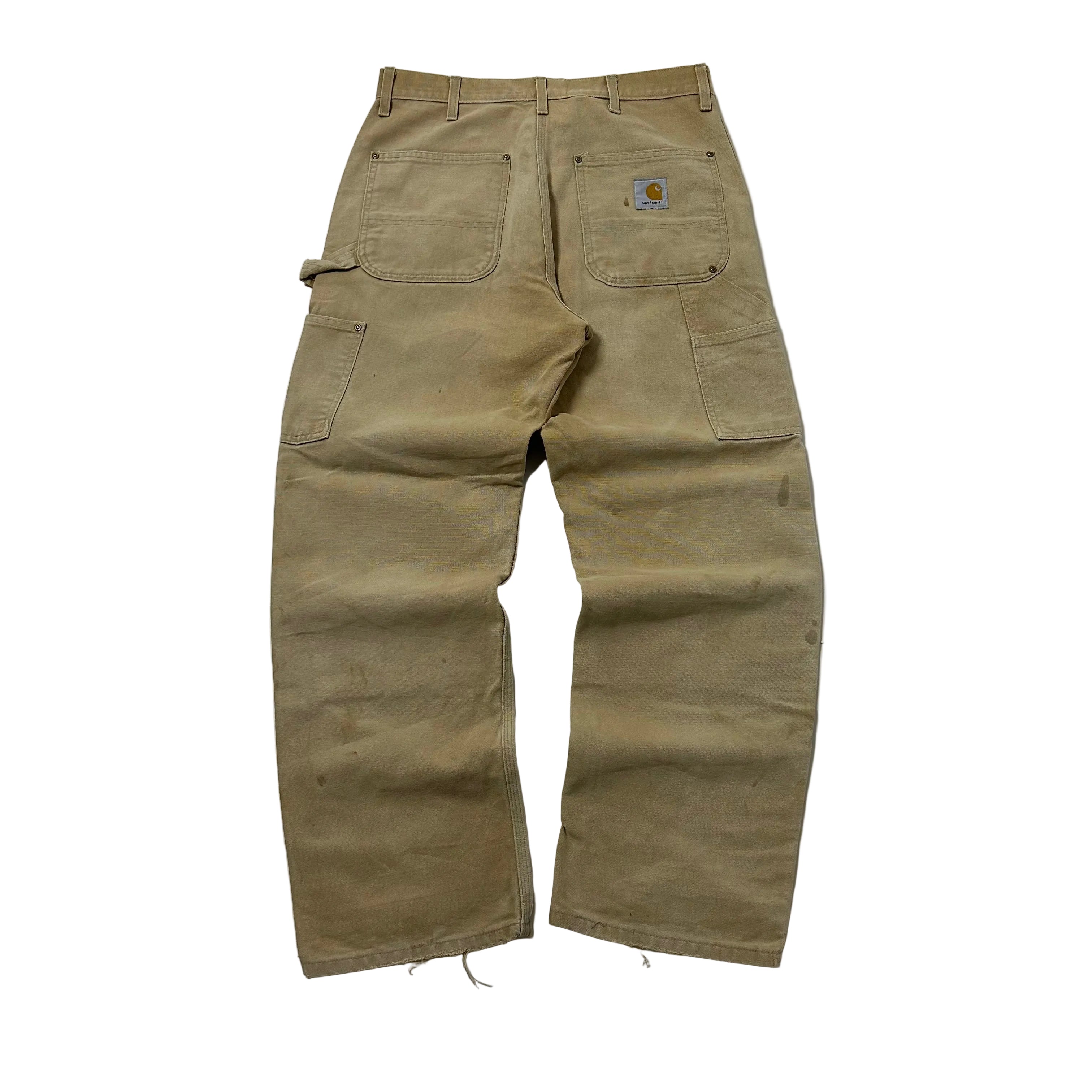 Vintage Carhartt Double-Knee Big Patch Carpenter Pants Faded Brown Size 32-33