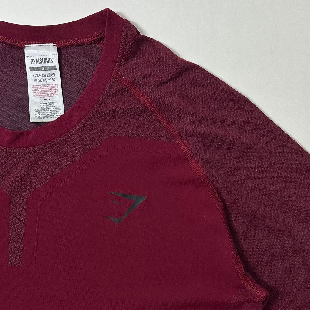 GymShark 315 T-shirt in Burgundy (Size Small)