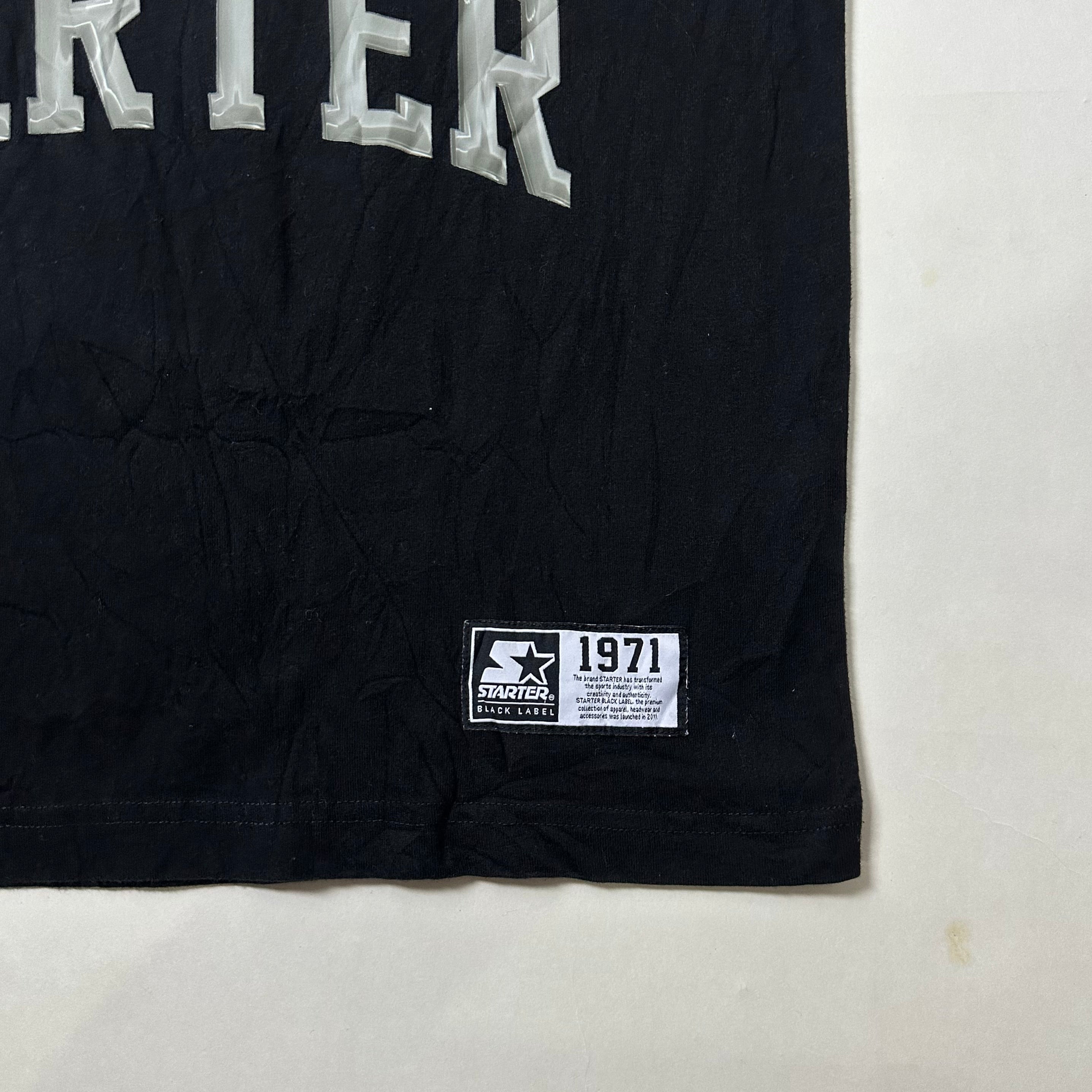 STARTER Multi-Logo T-shirt in Black Size Medium (Fits Large)