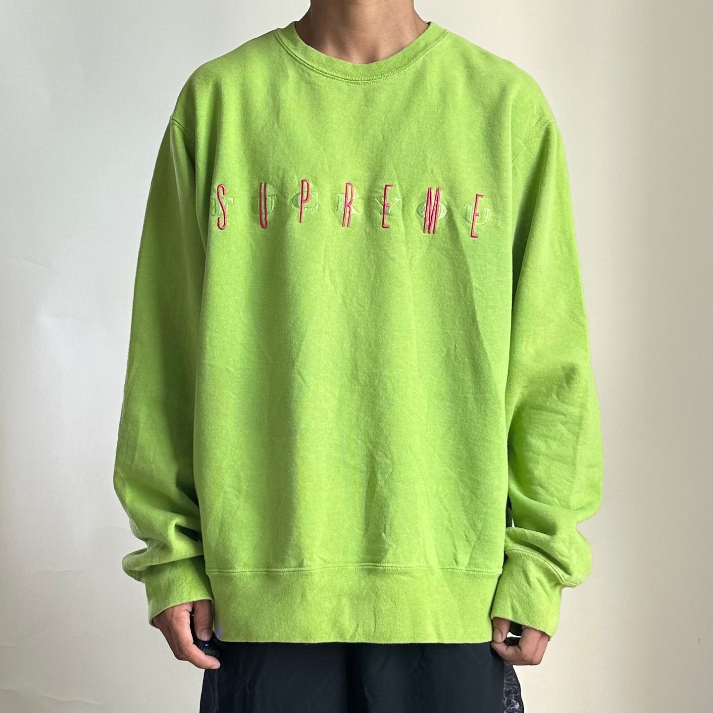 Supreme Crewneck Sweater in Sulphur Green (Size Large)