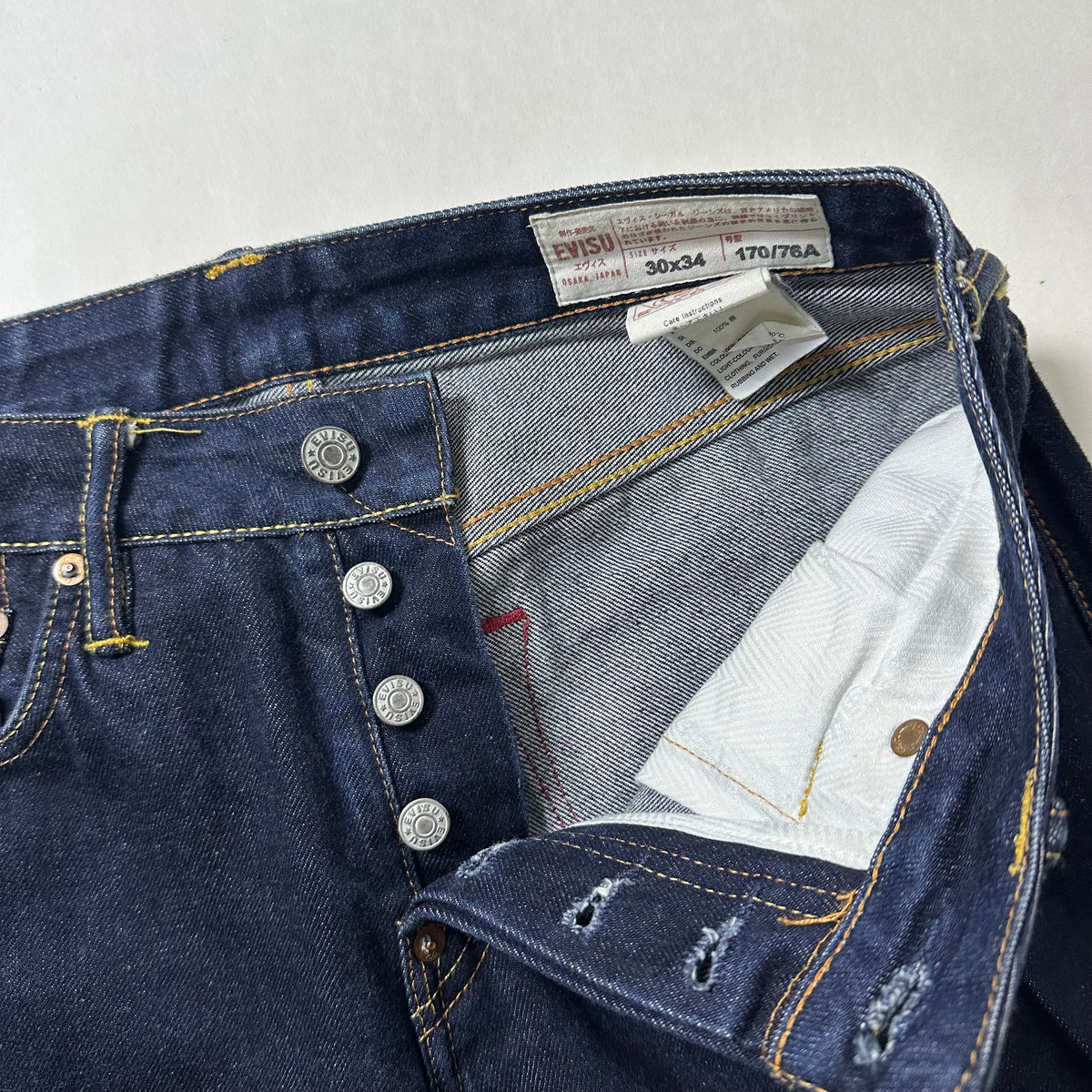 EVISU Heritage Kamon Seagull Selvedge Denim Jeans (Size 30)