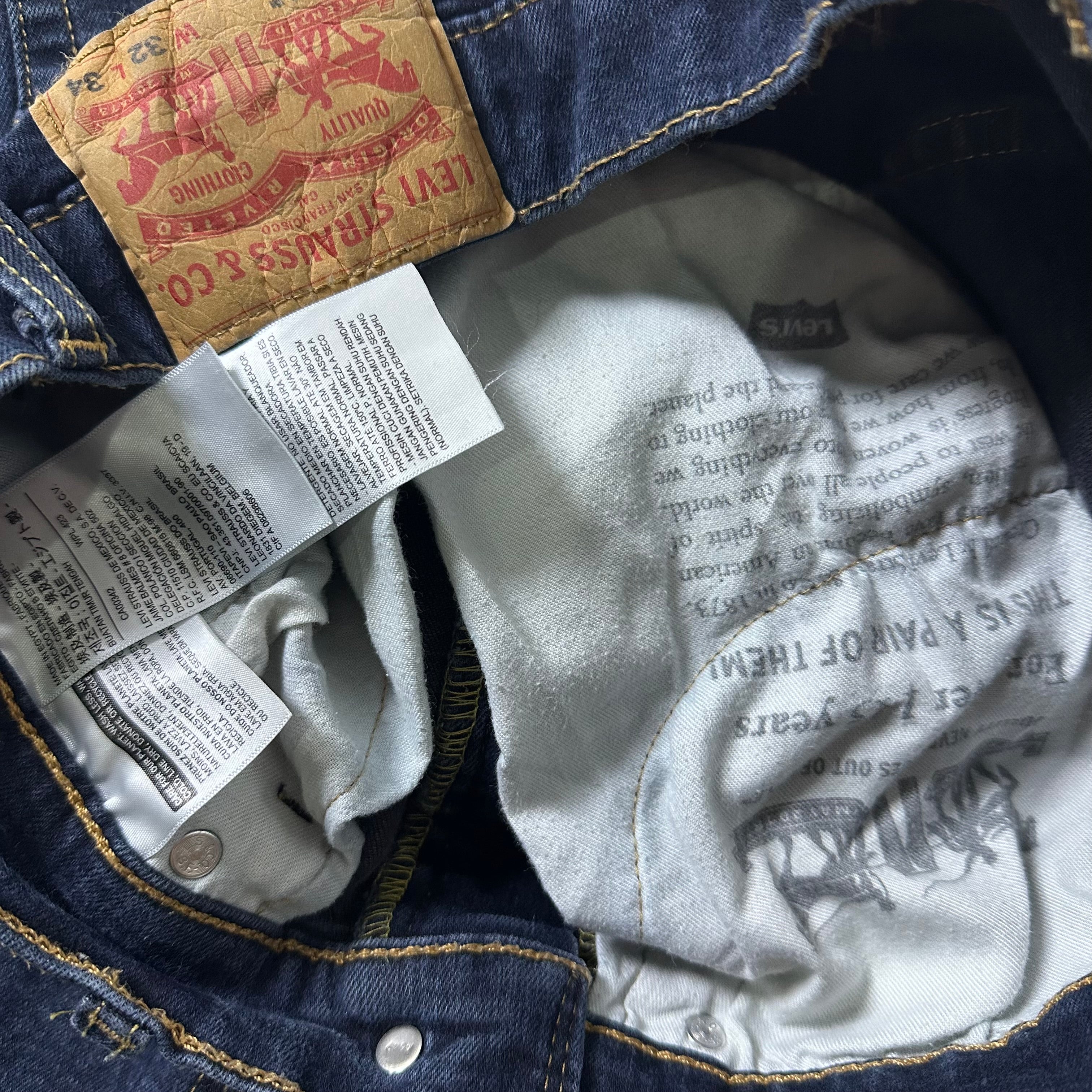 Levi’s 514 Straight Fit Jeans in Dark Blue Stretch Denim (Size 29-32)