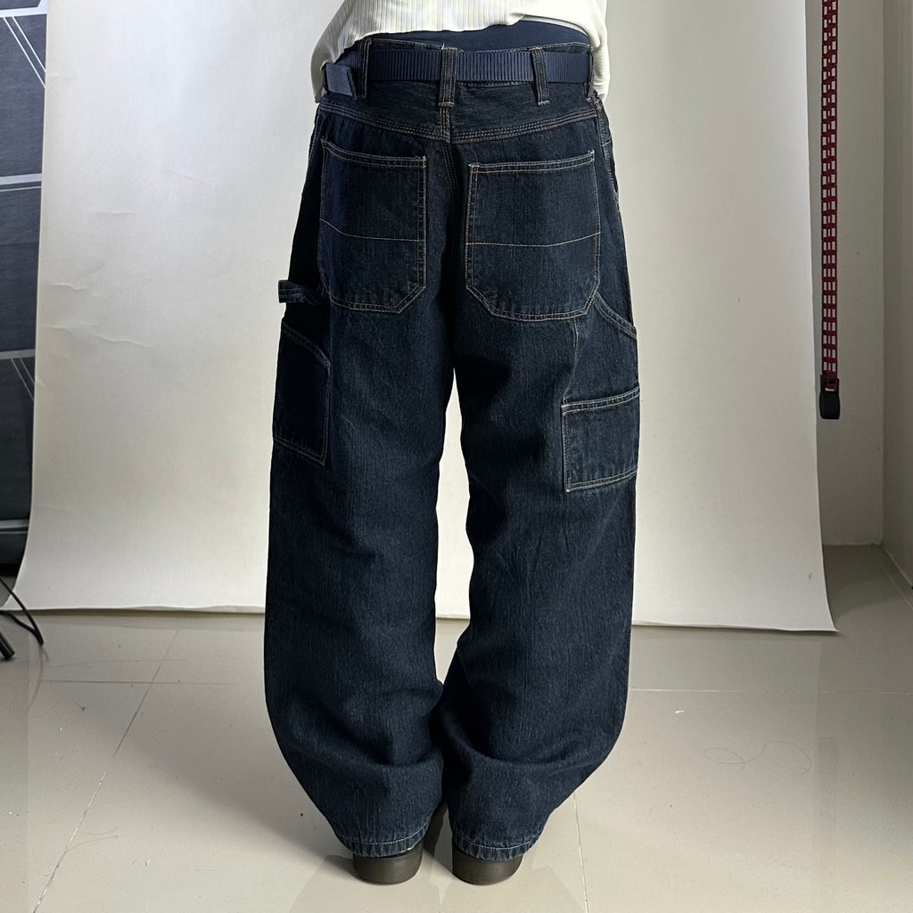 Faded Glory Carpenter Pants Fleece-lined in Dark Indigo (Size 32)