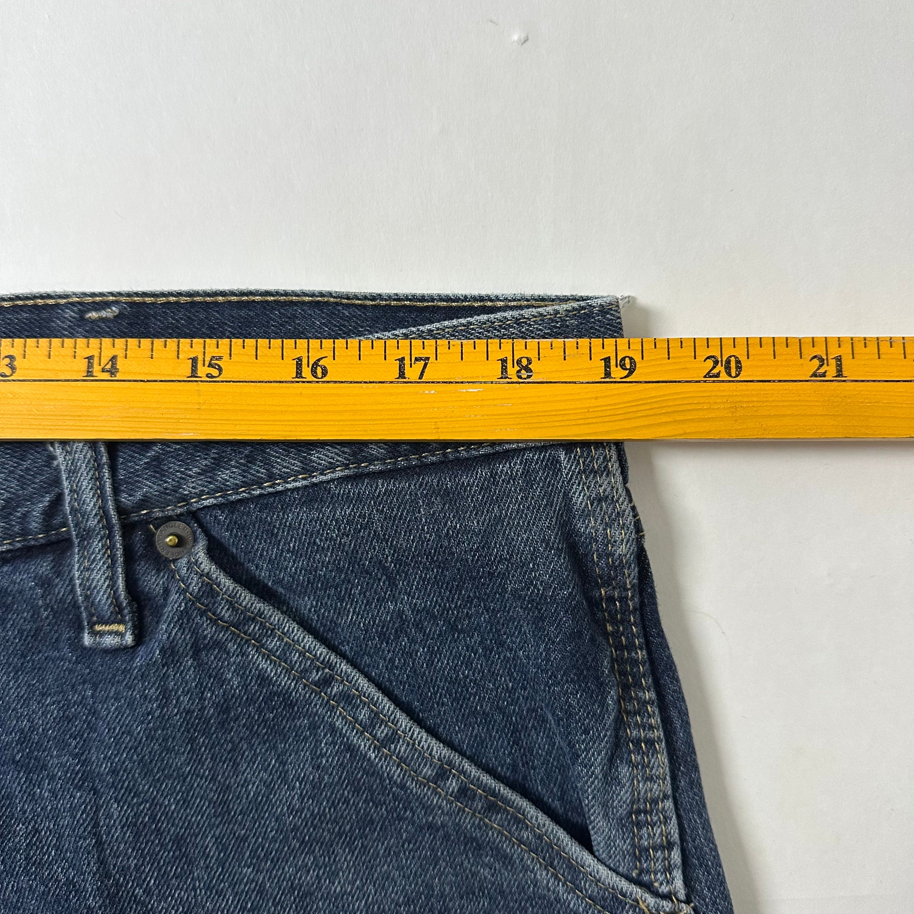Wrangler Carpenter Jorts Dark Blue Denim (Size 38)