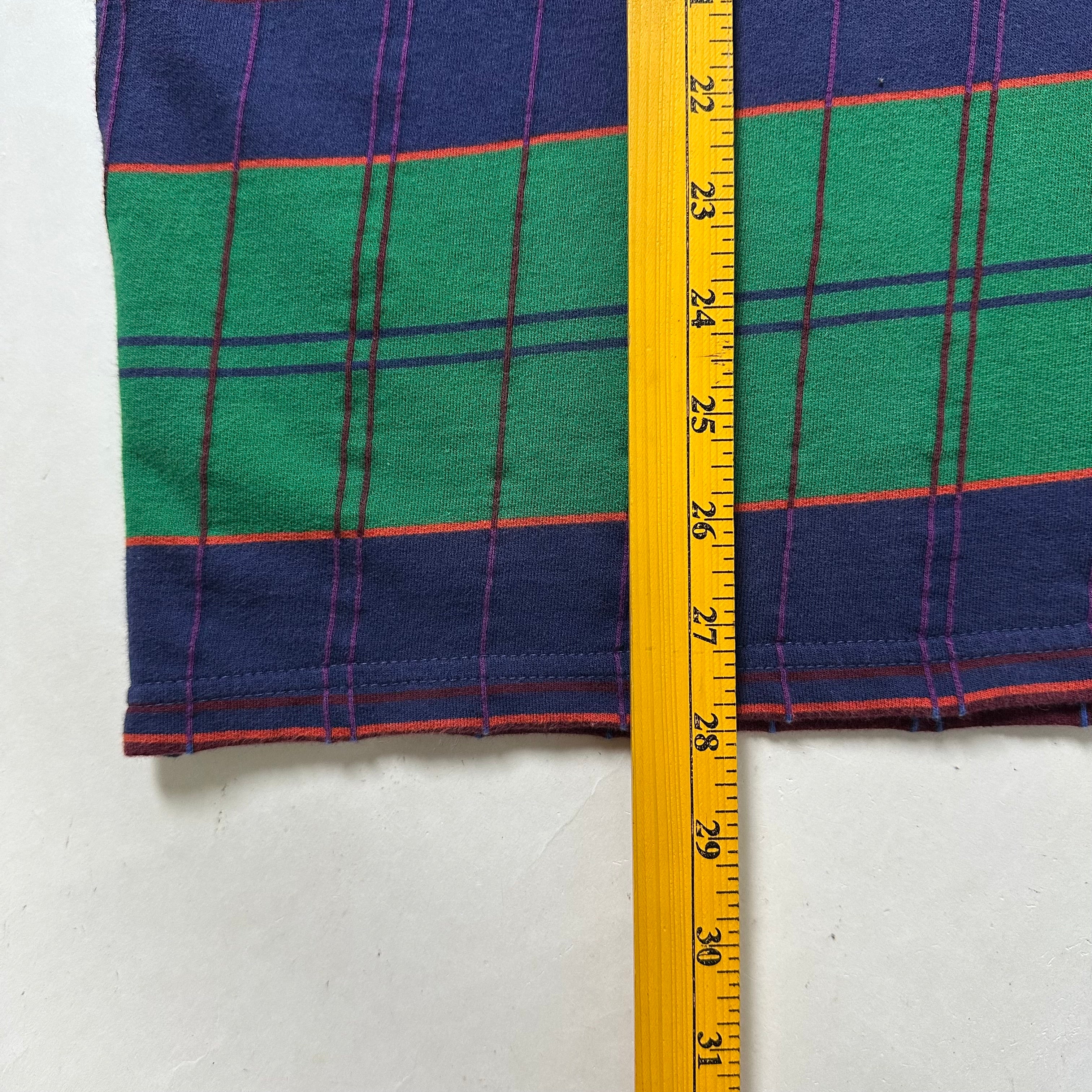 Stussy Plaid Long sleeve Polo with  an Embroidered Chest Logo (Size Large)