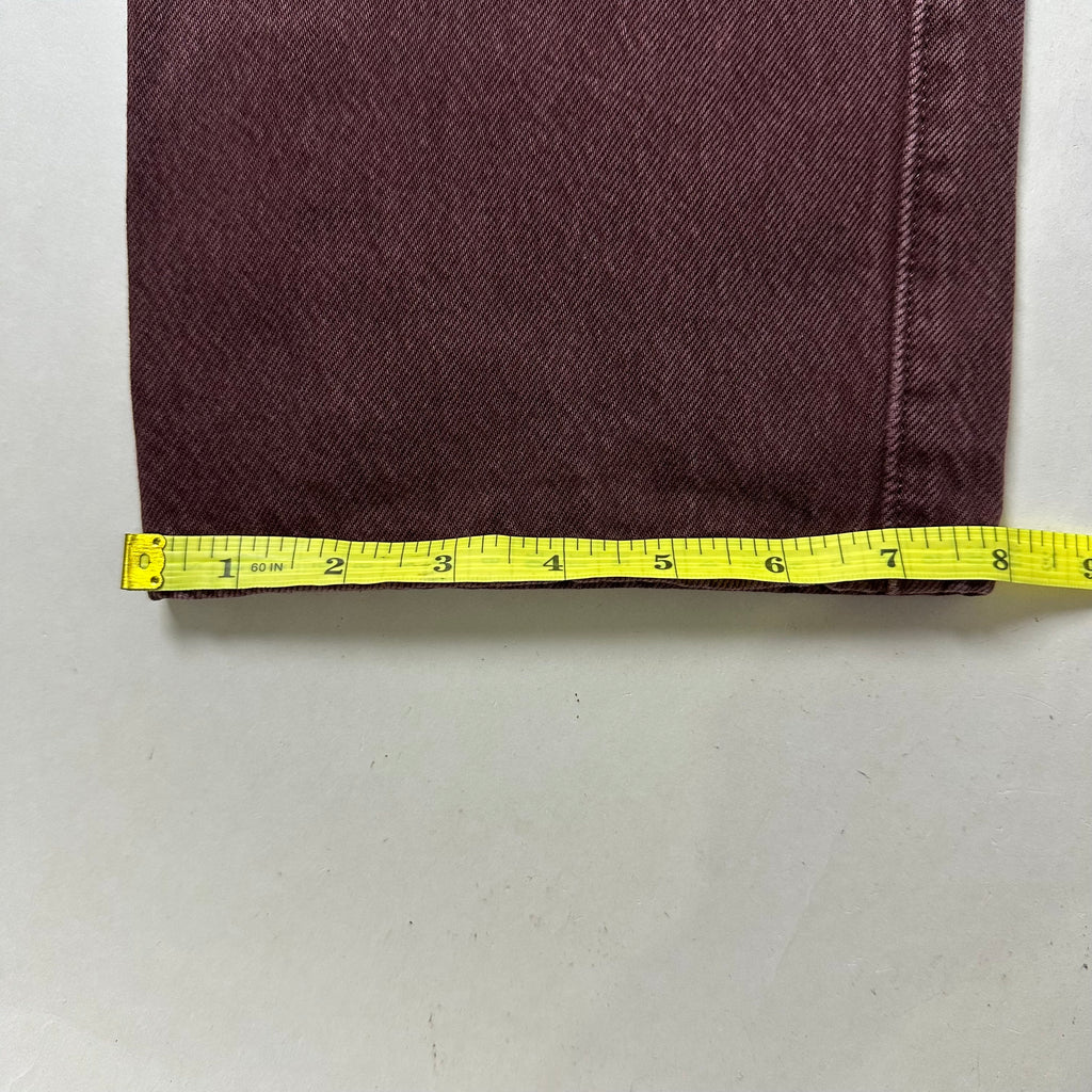 Levi’s 501 Original Fit Jeans Button Fly in Bitter Chocolate/Burgundy Maroon (Size 32)