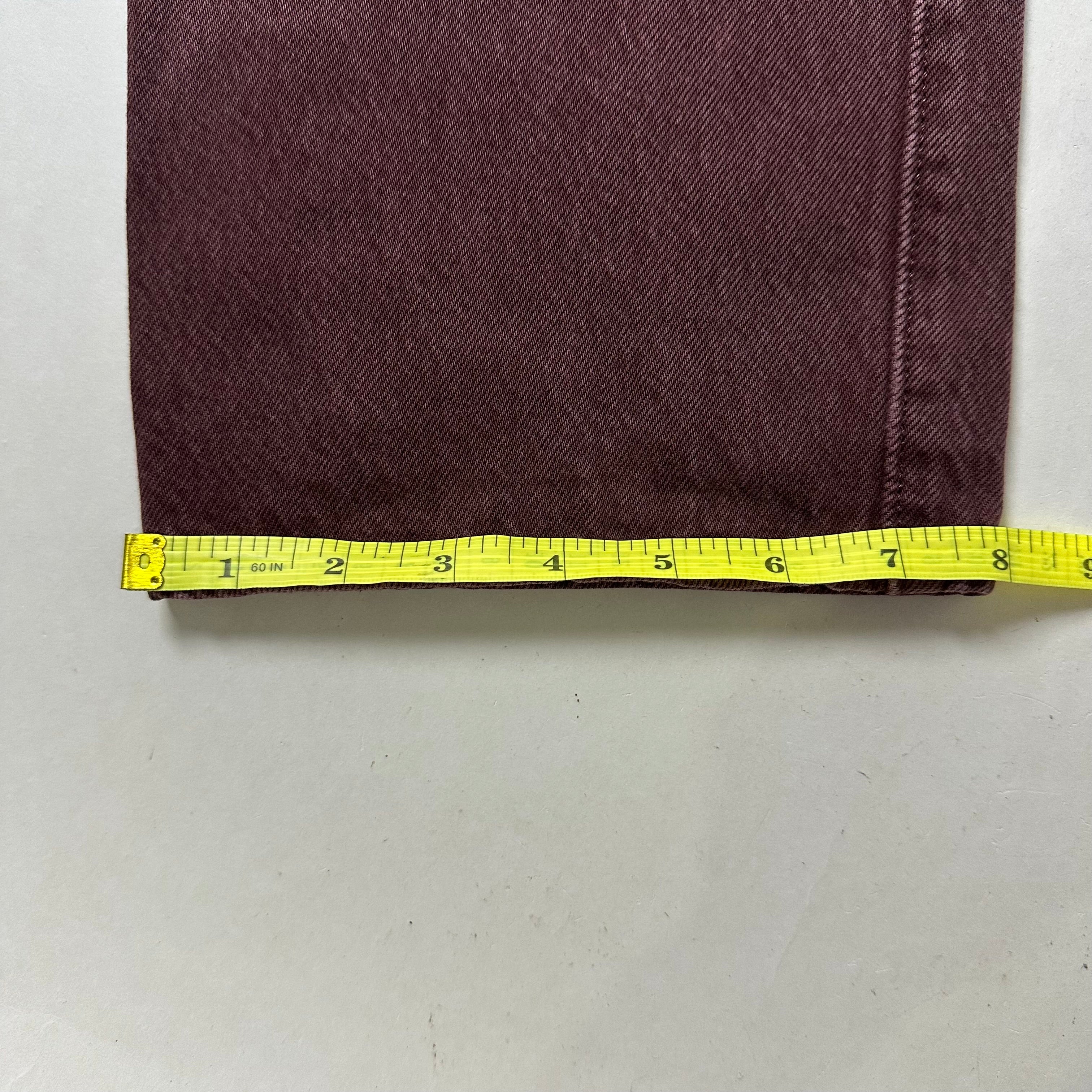 Levi’s 501 Original Fit Jeans Button Fly in Bitter Chocolate/Burgundy Maroon (Size 32)