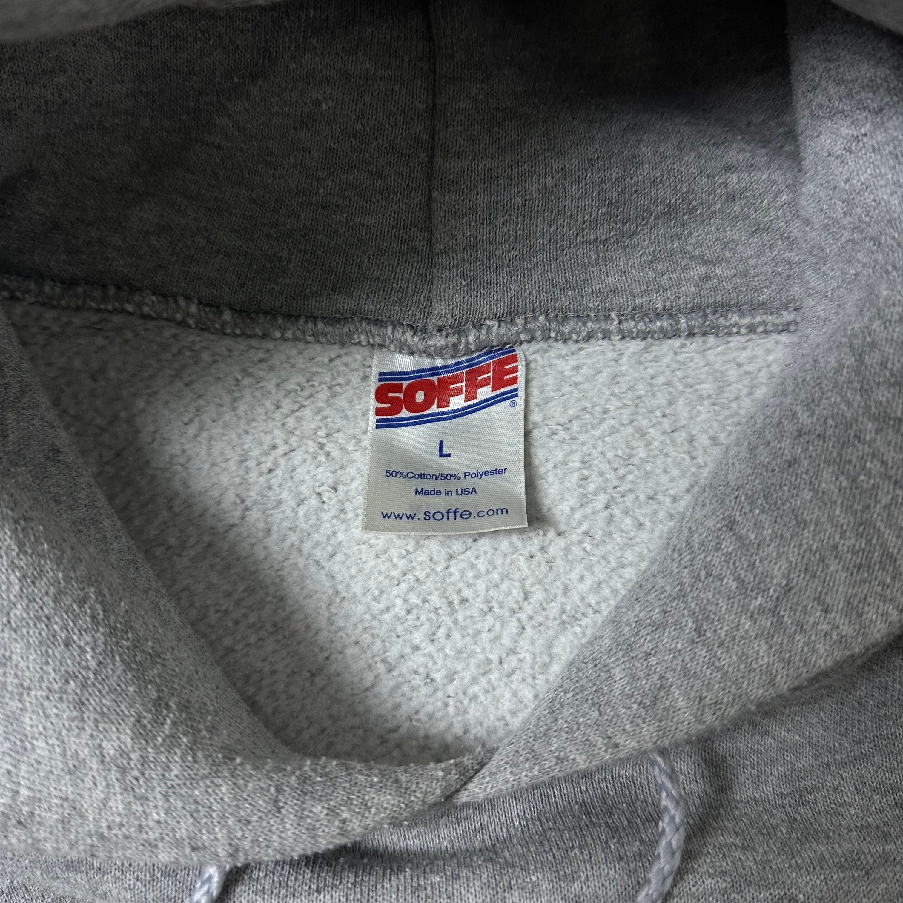 Vintage 90’s Soffe Boxy Fit Hoodie Jacket in Heather Gray Made in USA (Size Large)