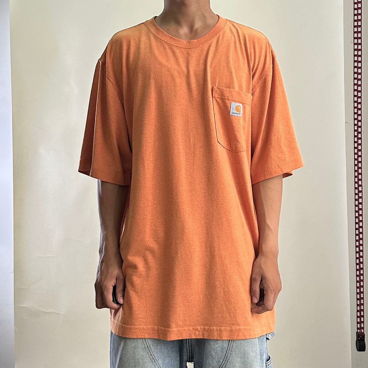 Carhartt K87 Original Fit Pocket T-Shirt in Heather Orange (Size Large)