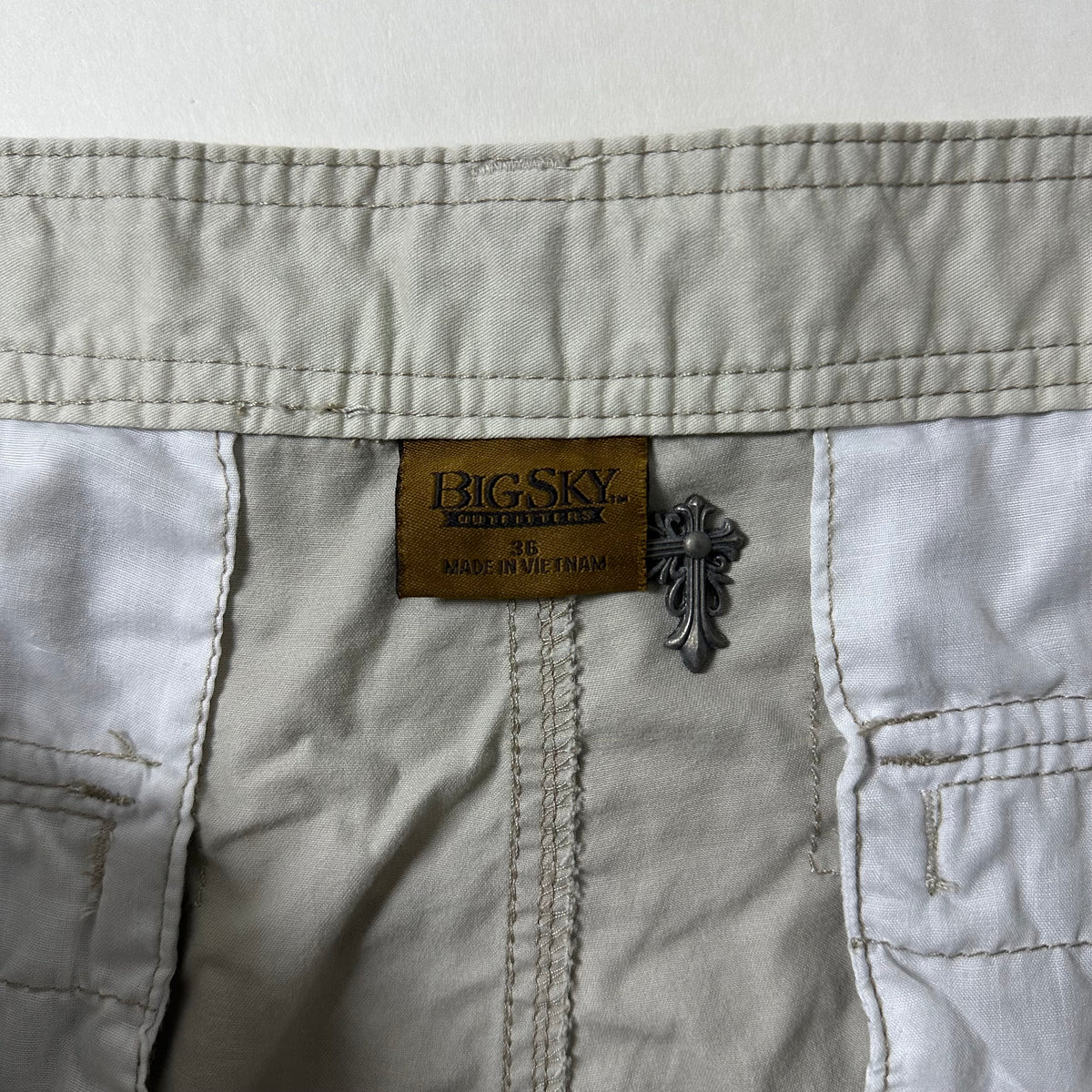 Big Sky Cargo Shorts in Light Gray (Size 36) — SOLD