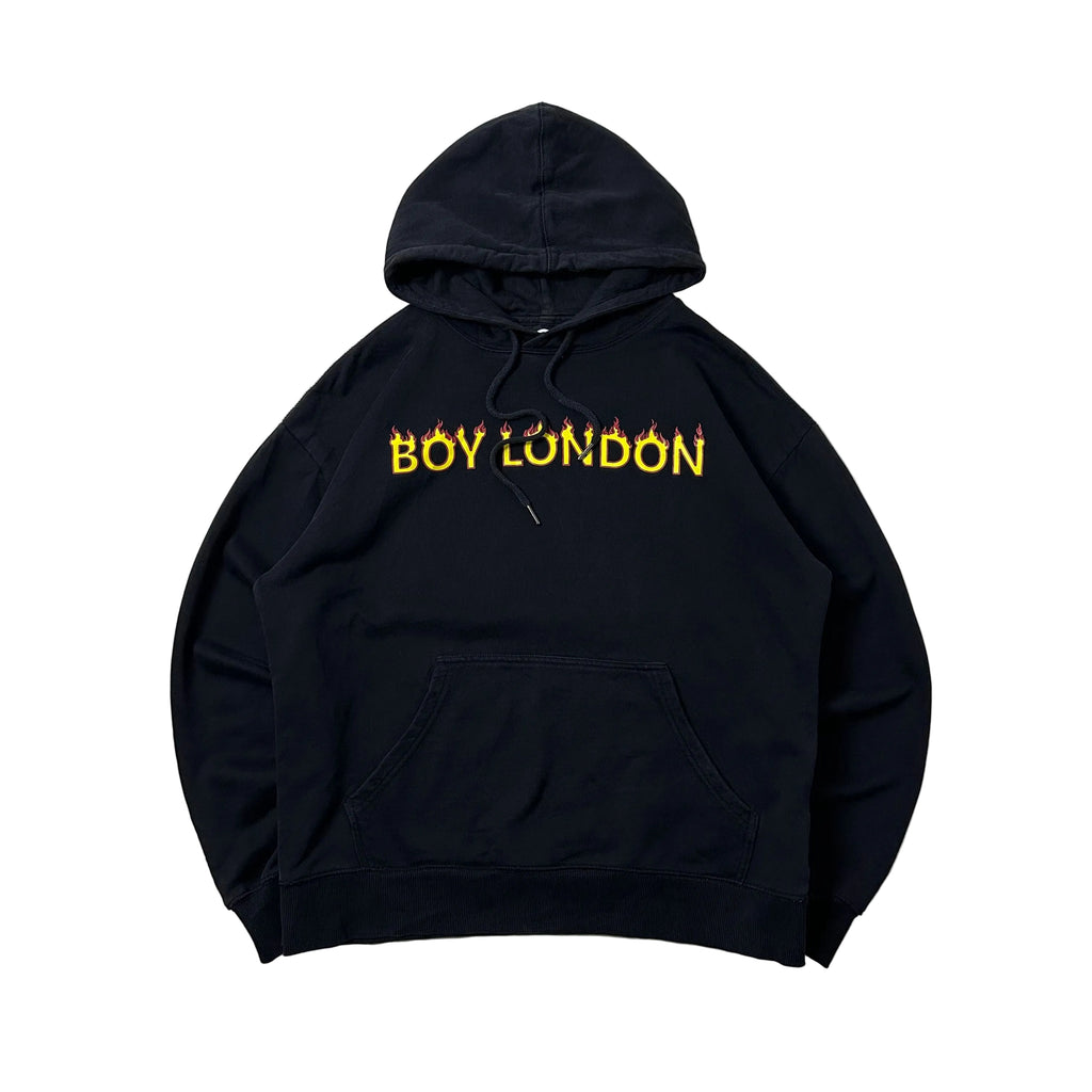 Boy London “Flames” Hoodie Jacket in Black (Size Large) OFF only
