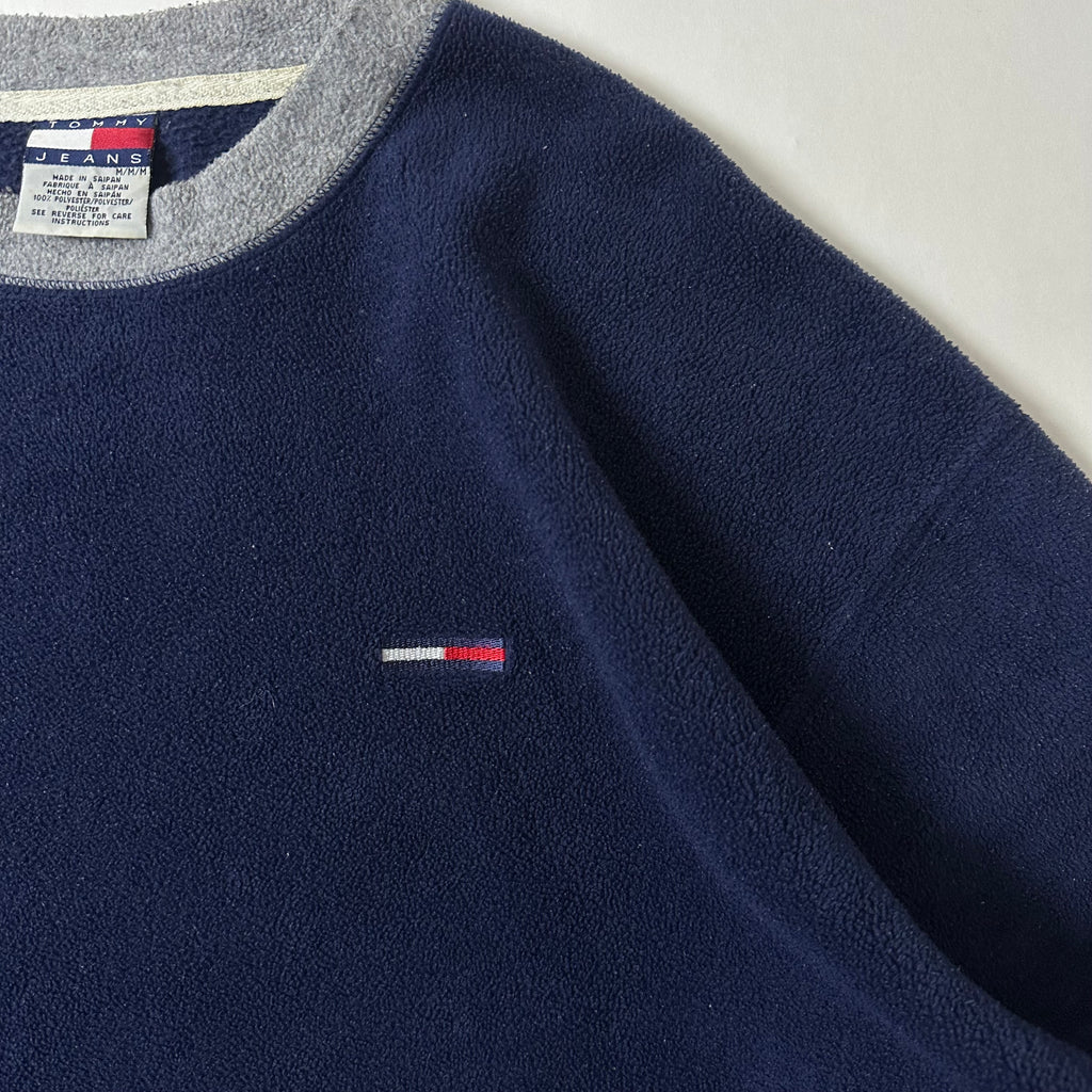 Vintage Tommy Hilfiger Fleece Sweatshirt in Navy Blue (Medium Oversized)