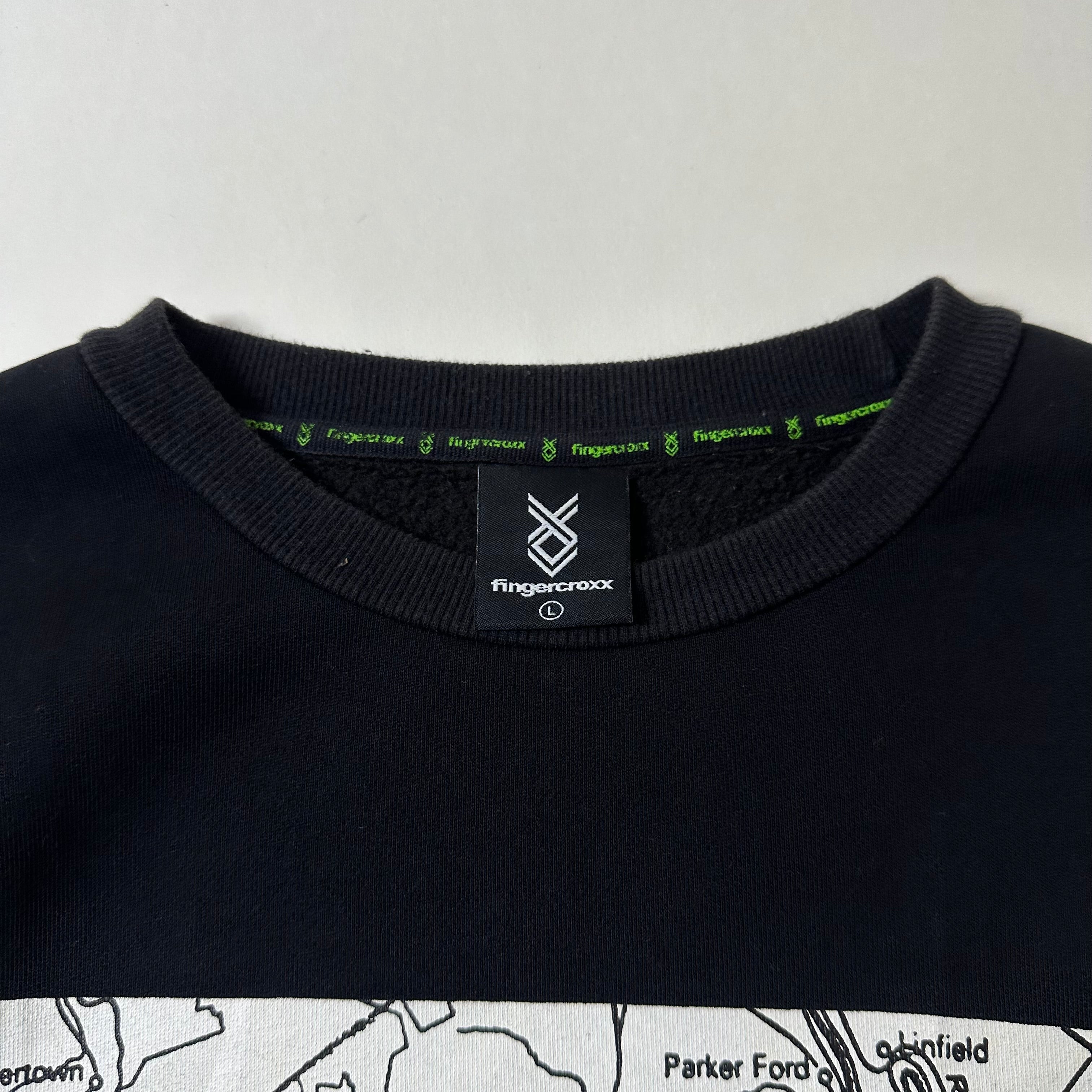 Fingercroxx Crewneck Sweatshirt in Black (Size Large)