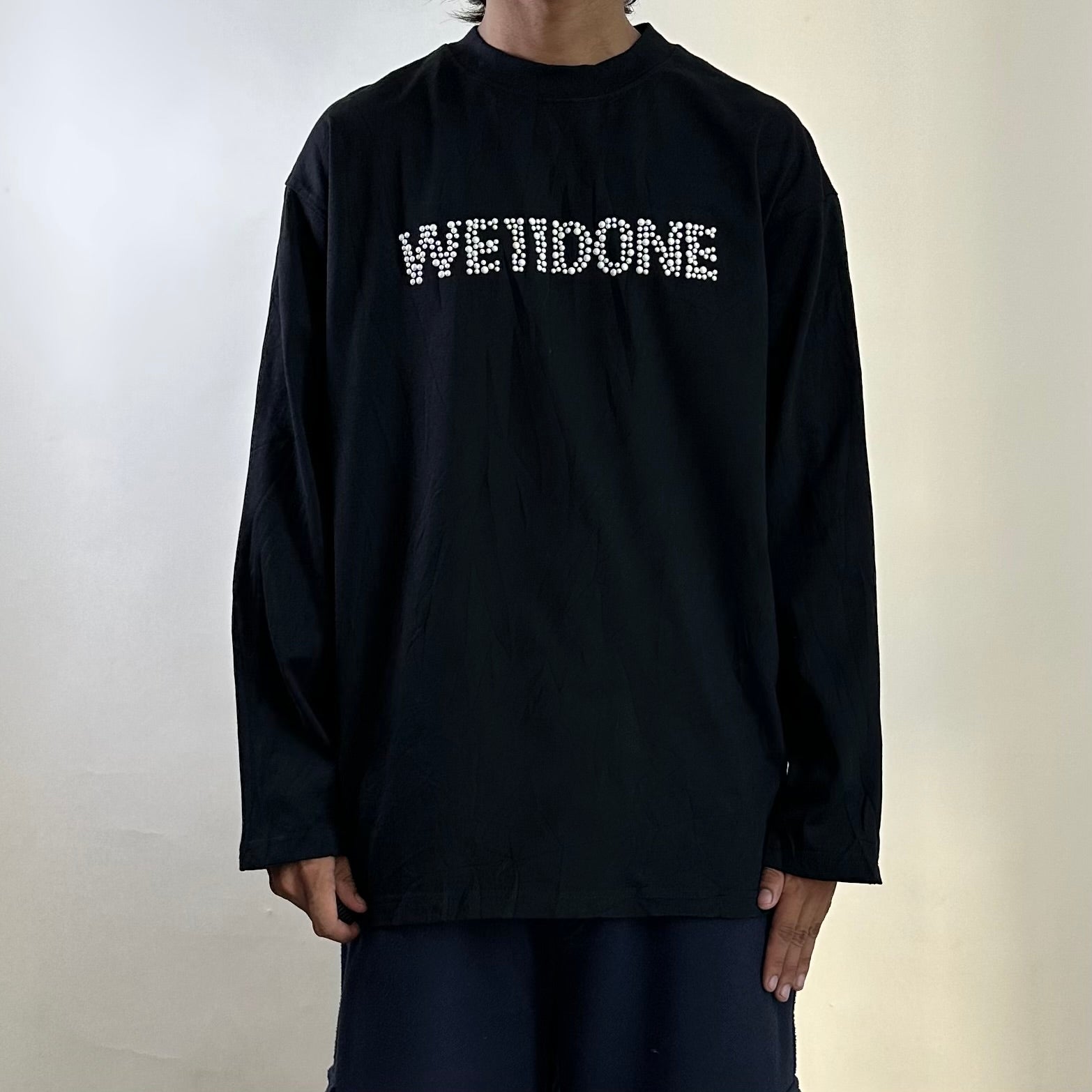 We11done Black Pearl Logo Long Sleeve Size Small (Fits Large) OFF only
