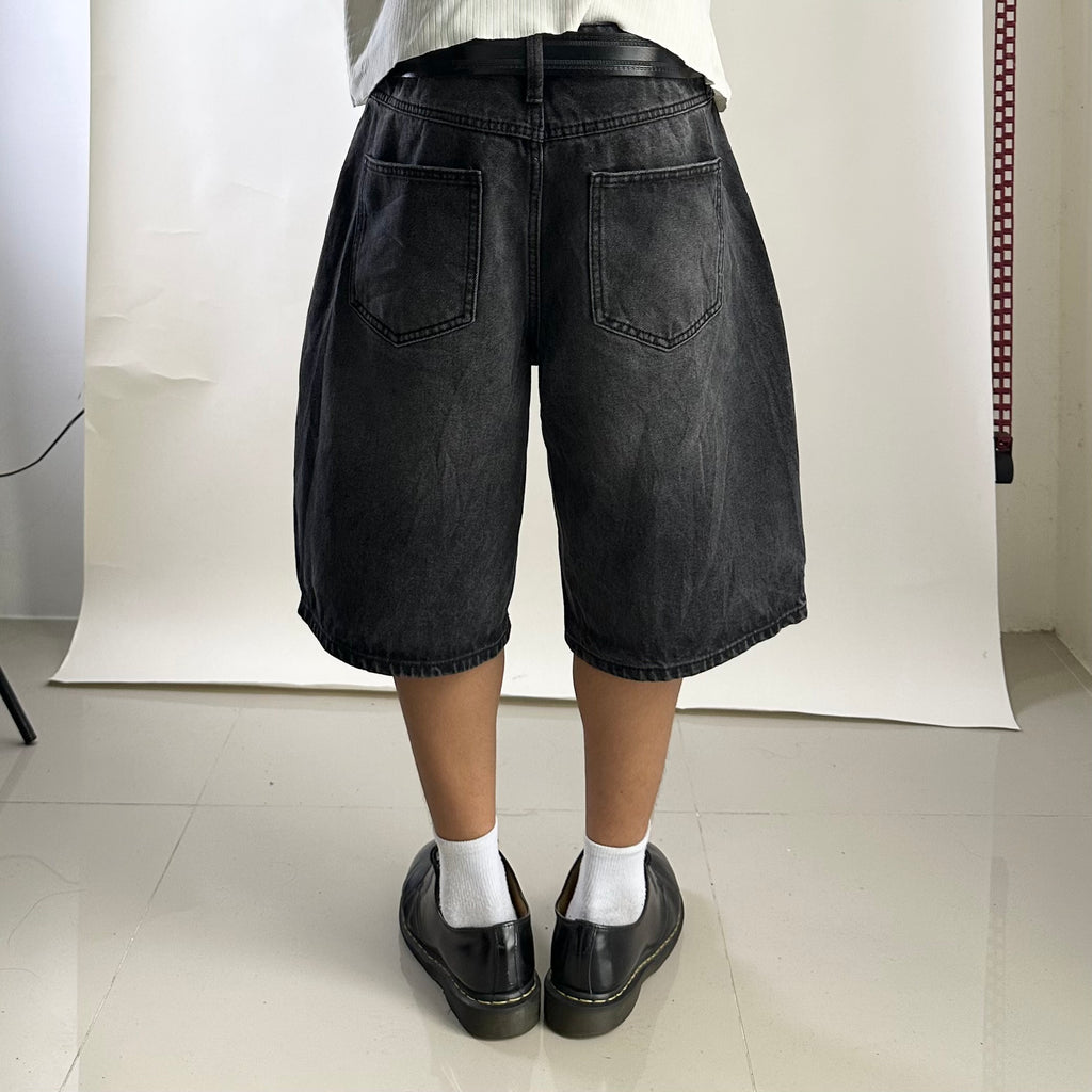 Refuge Denim Baggy Jorts in Washed Black (Size 34-35)