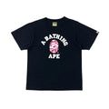 BAPE Pink Camo College Tee in Black (Size Medium)